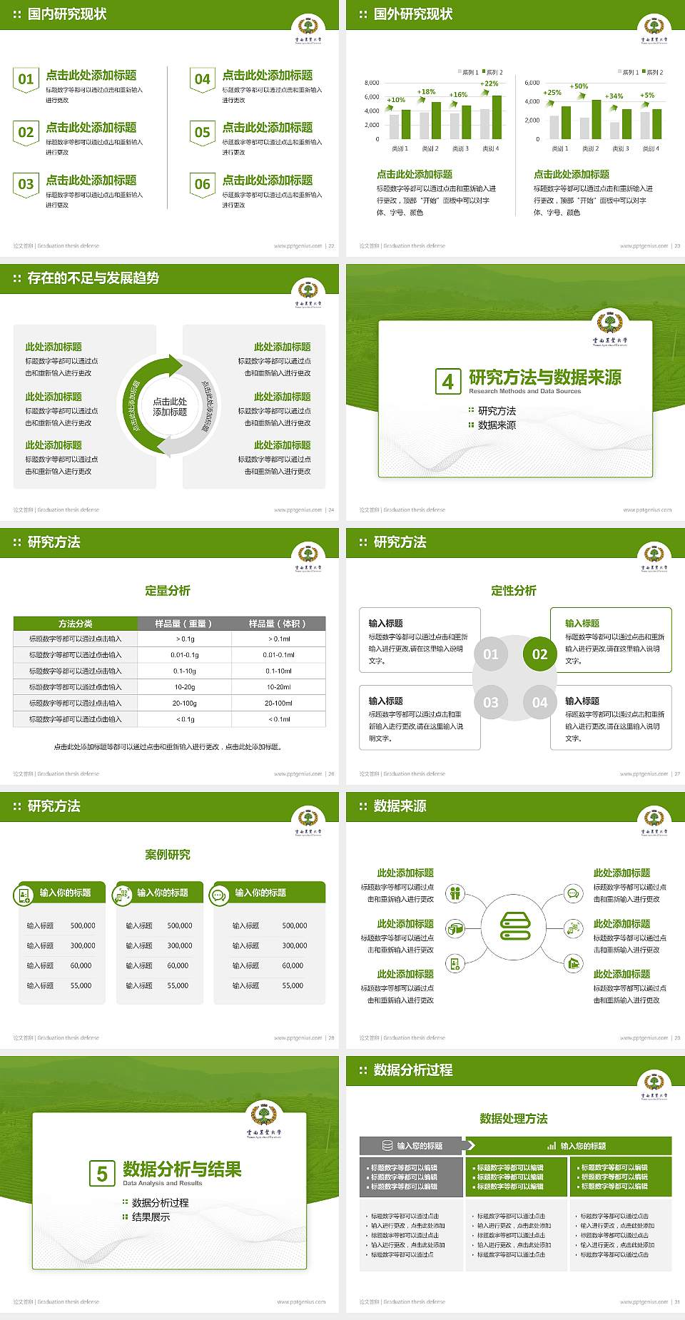 云南农业大学热带作物学院论文答辩标准PPT模板4:3格式幻灯片预览图4