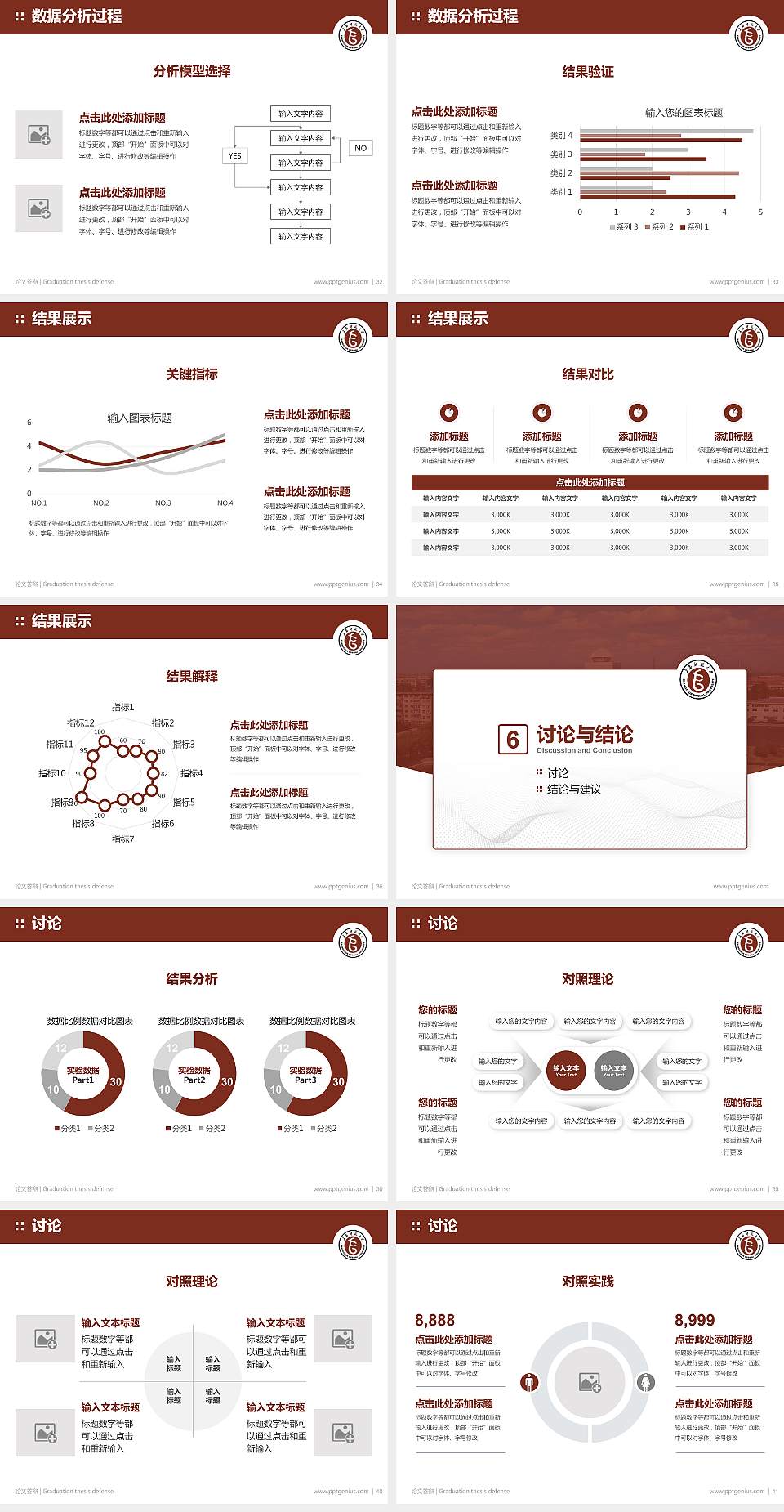 长春师范大学论文答辩标准PPT模板4:3格式幻灯片预览图5