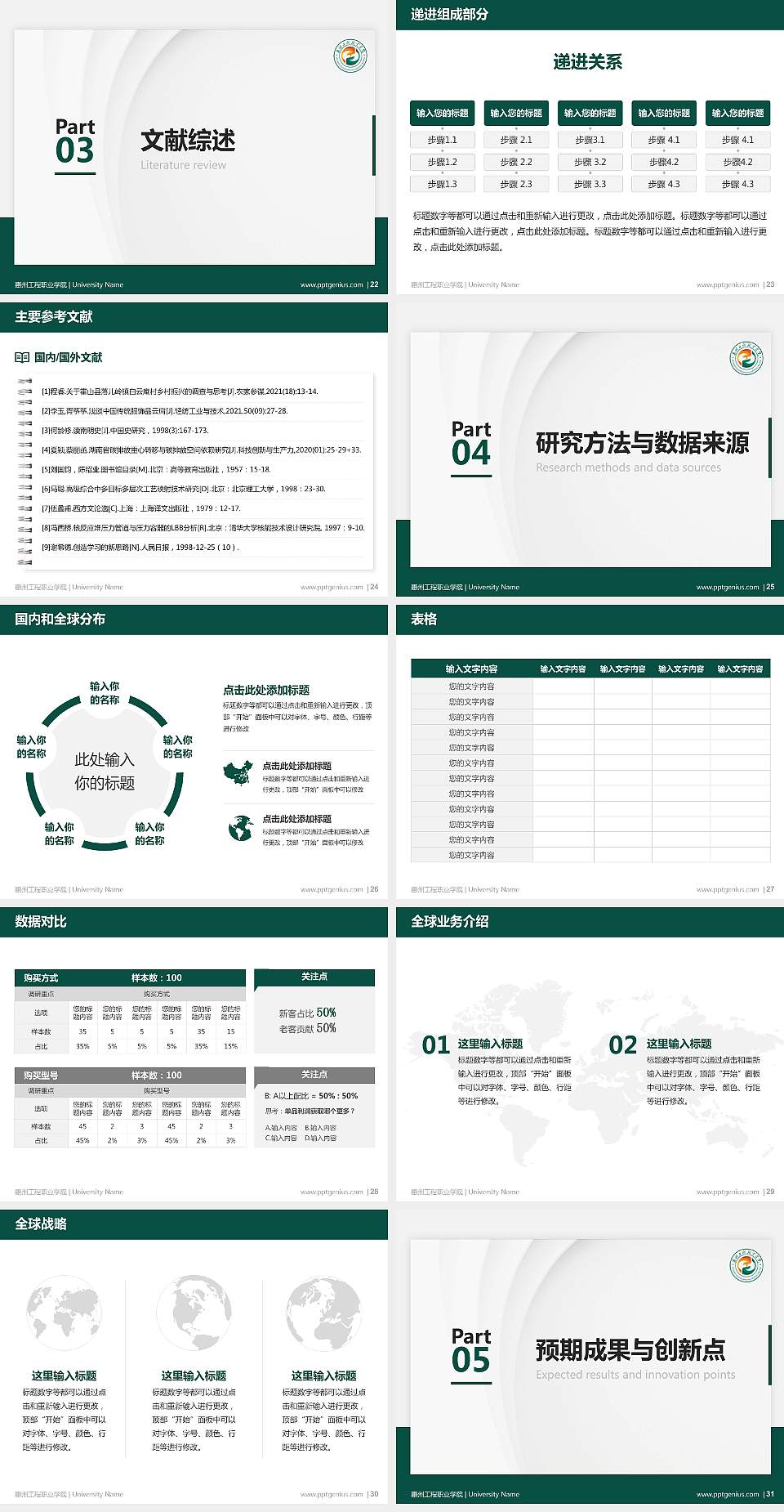 惠州工程职业学院硕士研究生/本科生毕业论文答辩/开题报告通用PPT模板下载4:3格式幻灯片预览图4