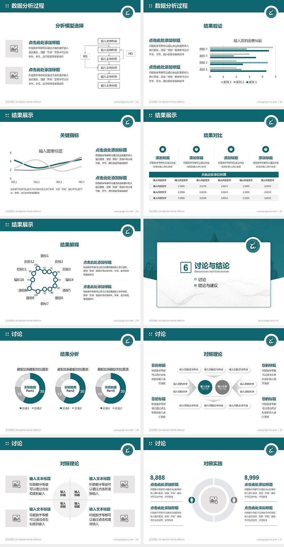 烟台文化旅游职业学院论文答辩标准PPT模板4:3格式幻灯片预览图5