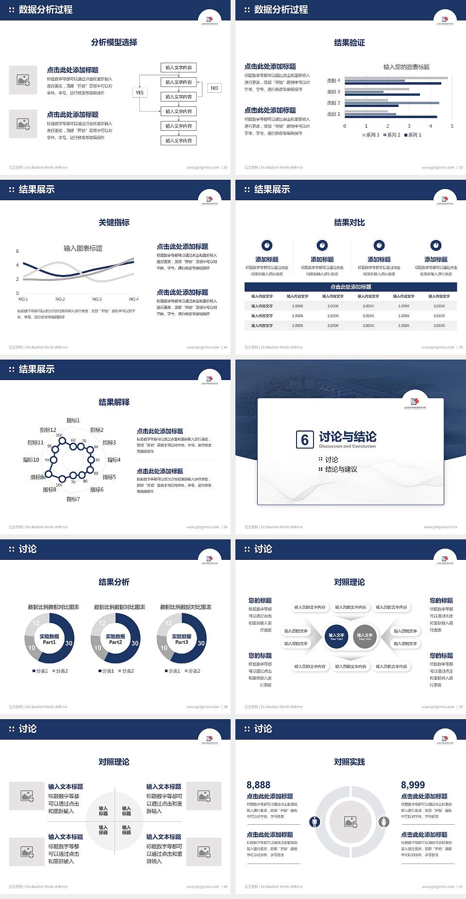 上海医疗器械高等专科学校论文答辩标准PPT模板4:3格式幻灯片预览图5