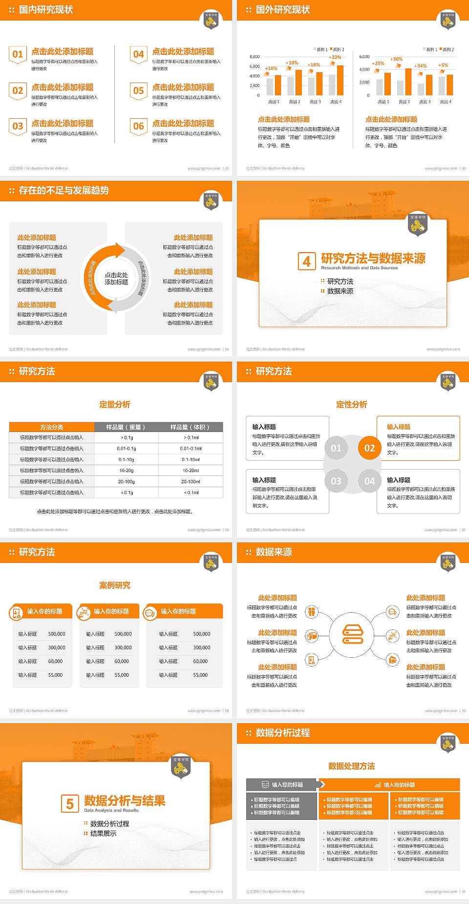 天津商业大学宝德学院论文答辩标准PPT模板4:3格式幻灯片预览图4