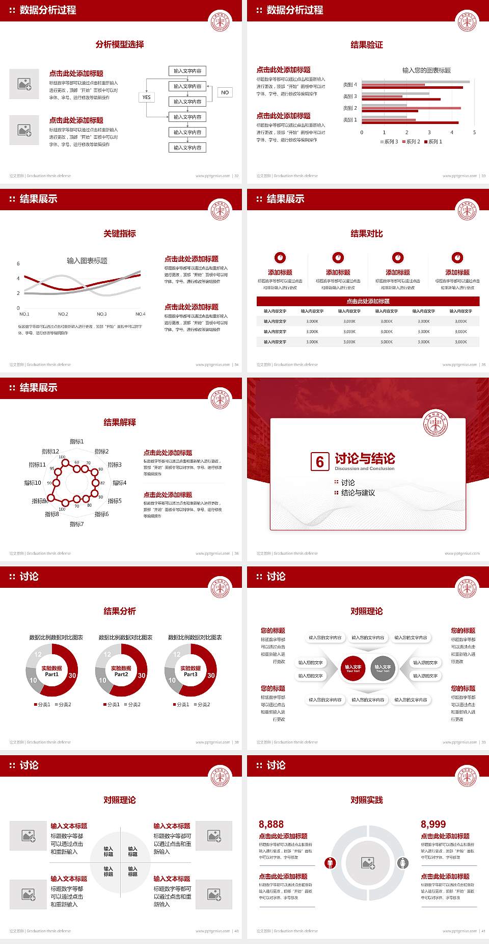 上海科技大学论文答辩标准PPT模板4:3格式幻灯片预览图5