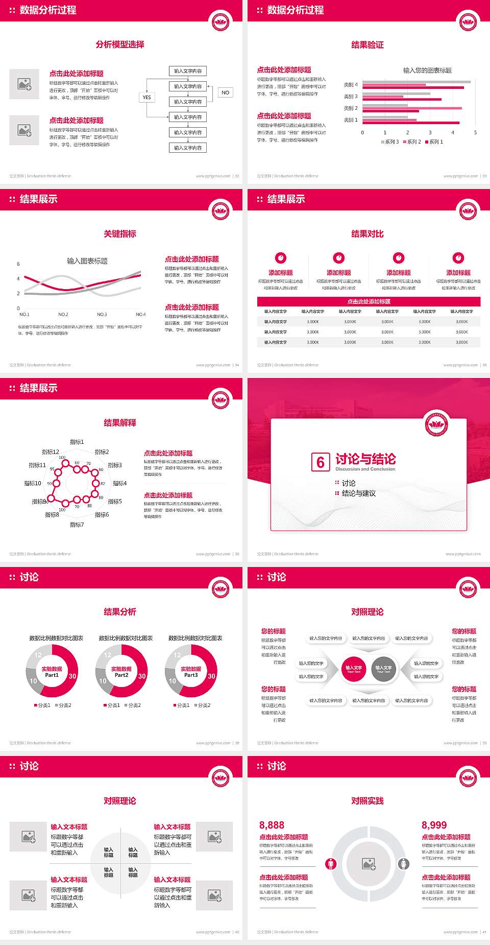济南幼儿师范高等专科学校论文答辩标准PPT模板4:3格式幻灯片预览图5