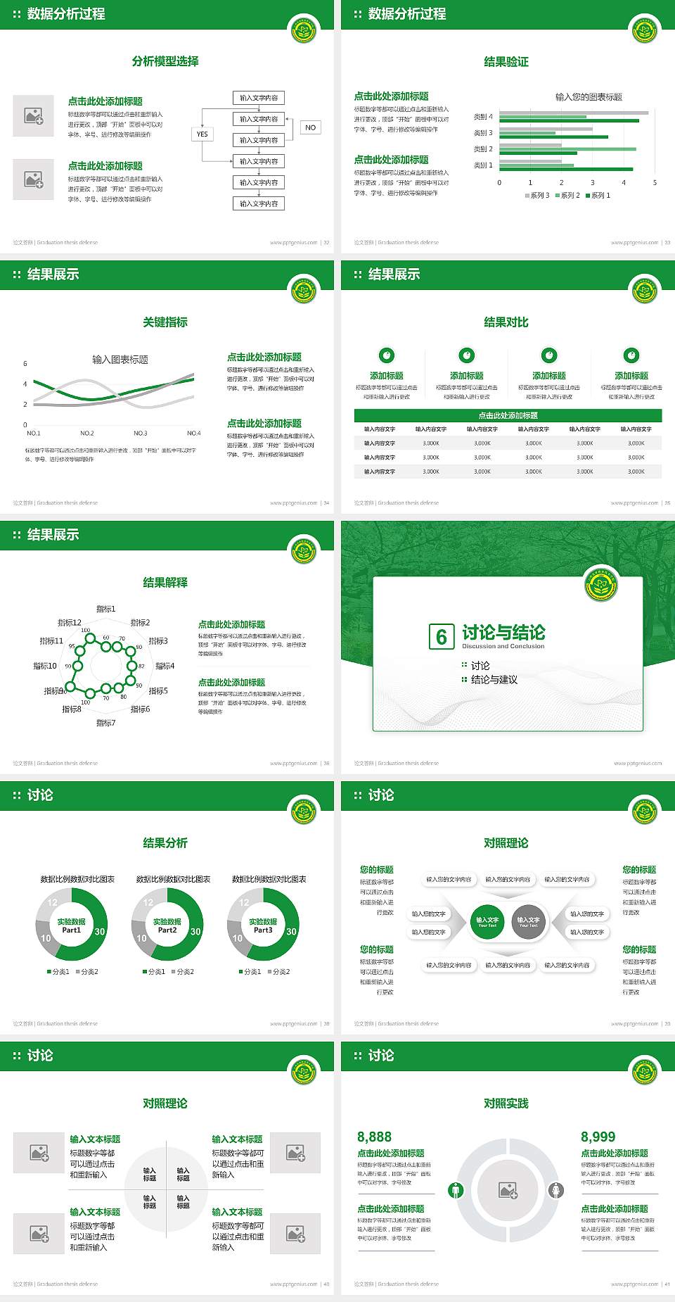 云南农业职业技术学院论文答辩标准PPT模板4:3格式幻灯片预览图5
