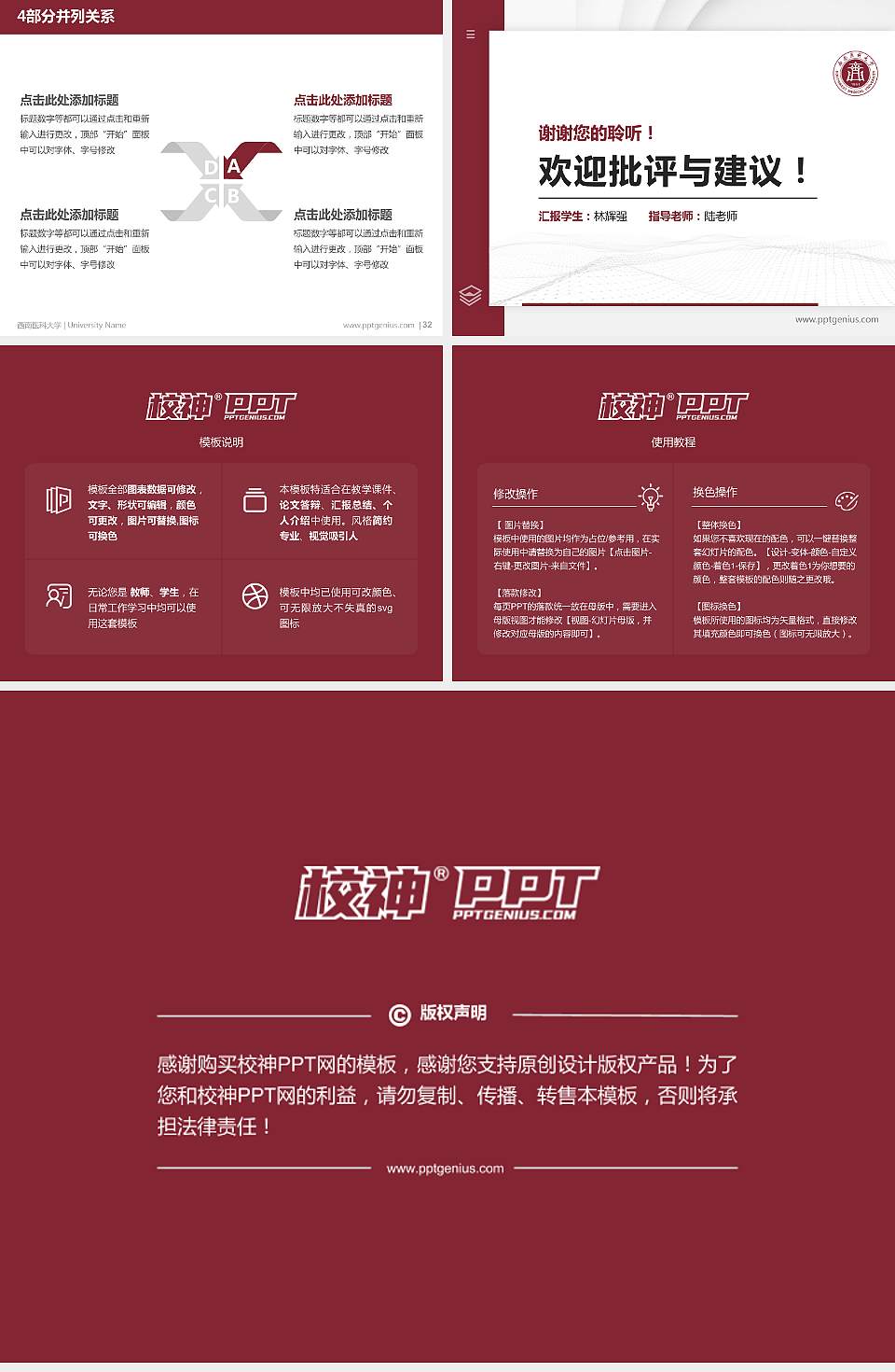 西南医科大学硕士研究生/本科生毕业论文答辩/开题报告通用PPT模板下载4:3格式幻灯片预览图5