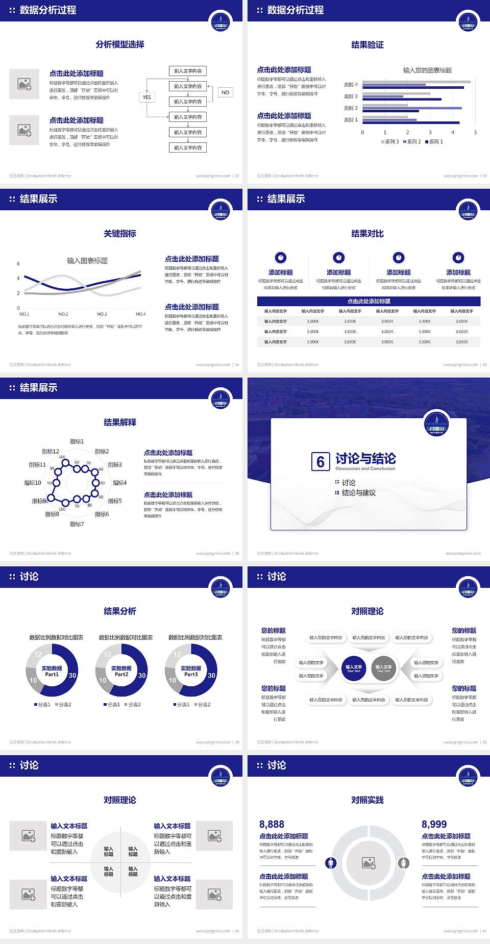 吉林外国语大学论文答辩标准PPT模板4:3格式幻灯片预览图5