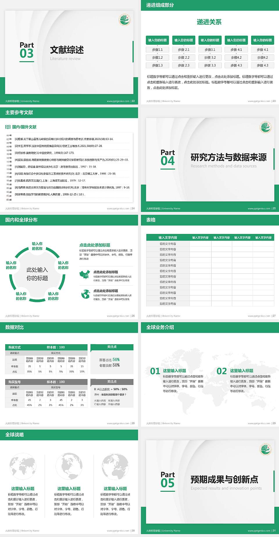 大庆师范学院硕士研究生/本科生毕业论文答辩/开题报告通用PPT模板下载4:3格式幻灯片预览图4