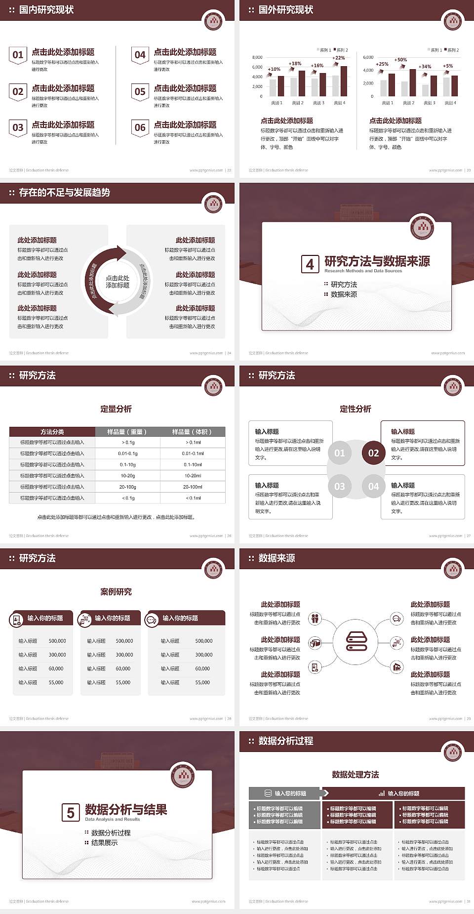 昆明理工大学论文答辩标准PPT模板4:3格式幻灯片预览图4