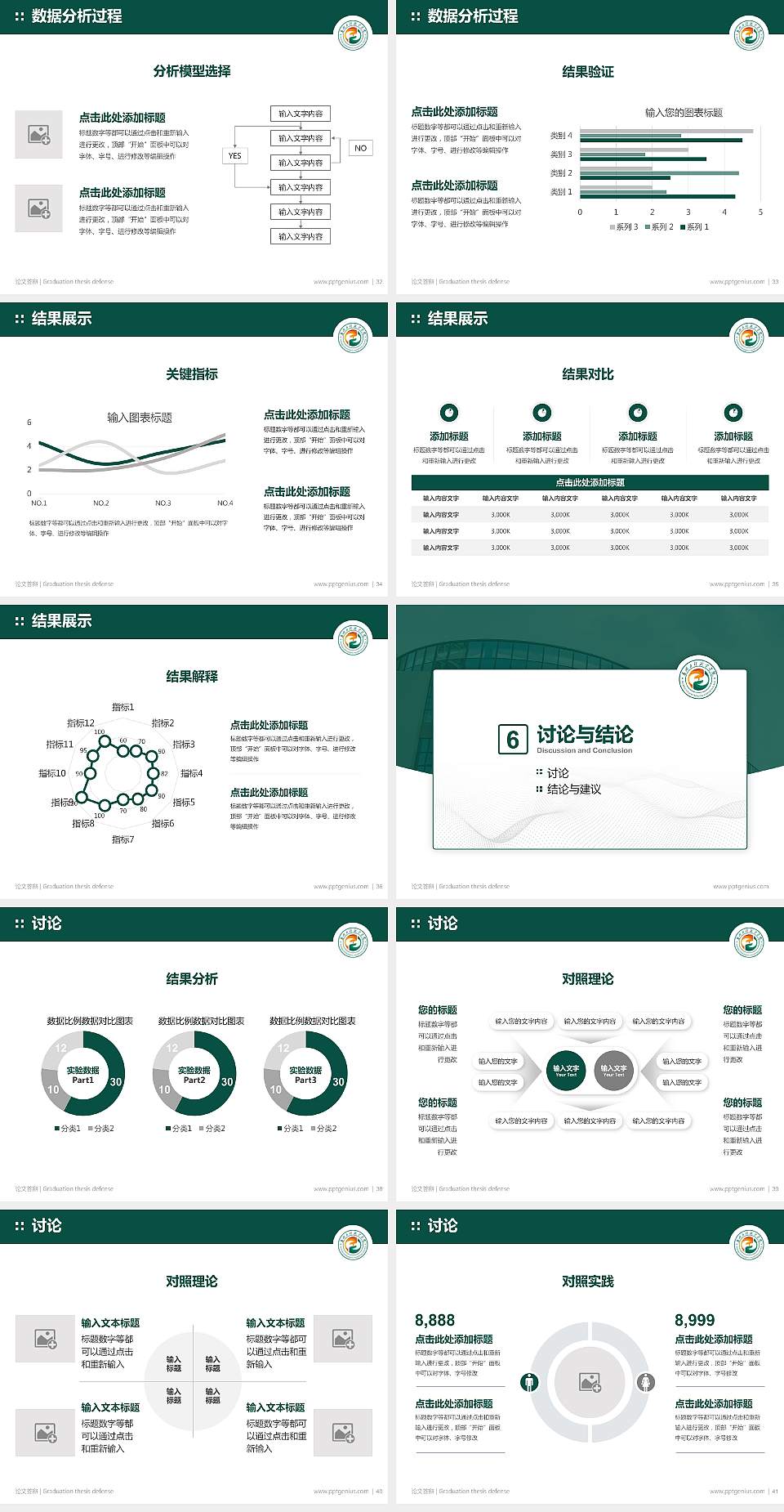 惠州工程职业学院论文答辩标准PPT模板4:3格式幻灯片预览图5