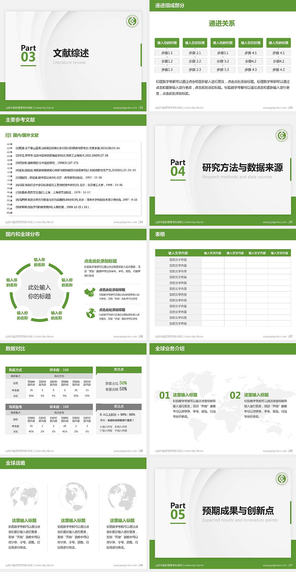 山东中医药高等专科学校硕士研究生/本科生毕业论文答辩/开题报告通用PPT模板下载4:3格式幻灯片预览图4