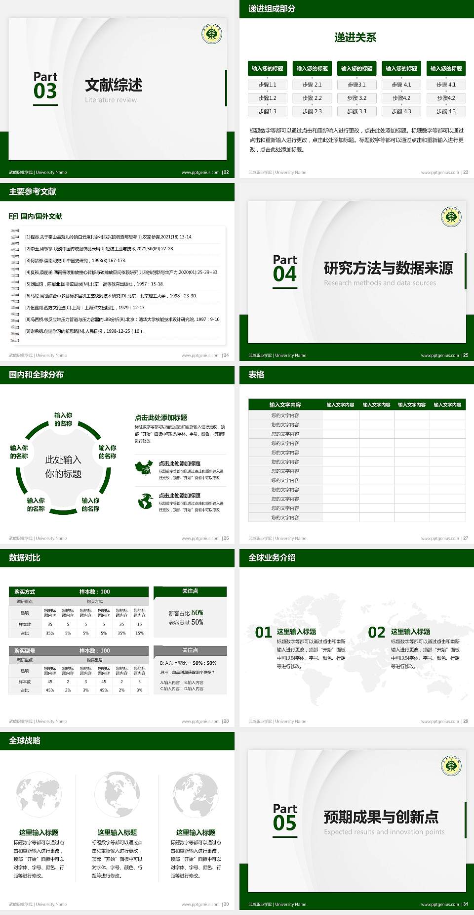 武威职业学院硕士研究生/本科生毕业论文答辩/开题报告通用PPT模板下载4:3格式幻灯片预览图4