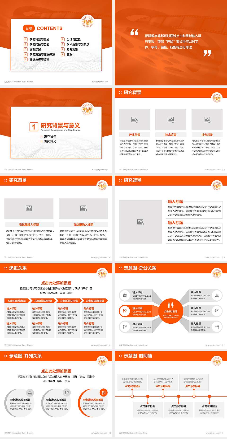 山东传媒职业学院论文答辩标准PPT模板4:3格式幻灯片预览图2