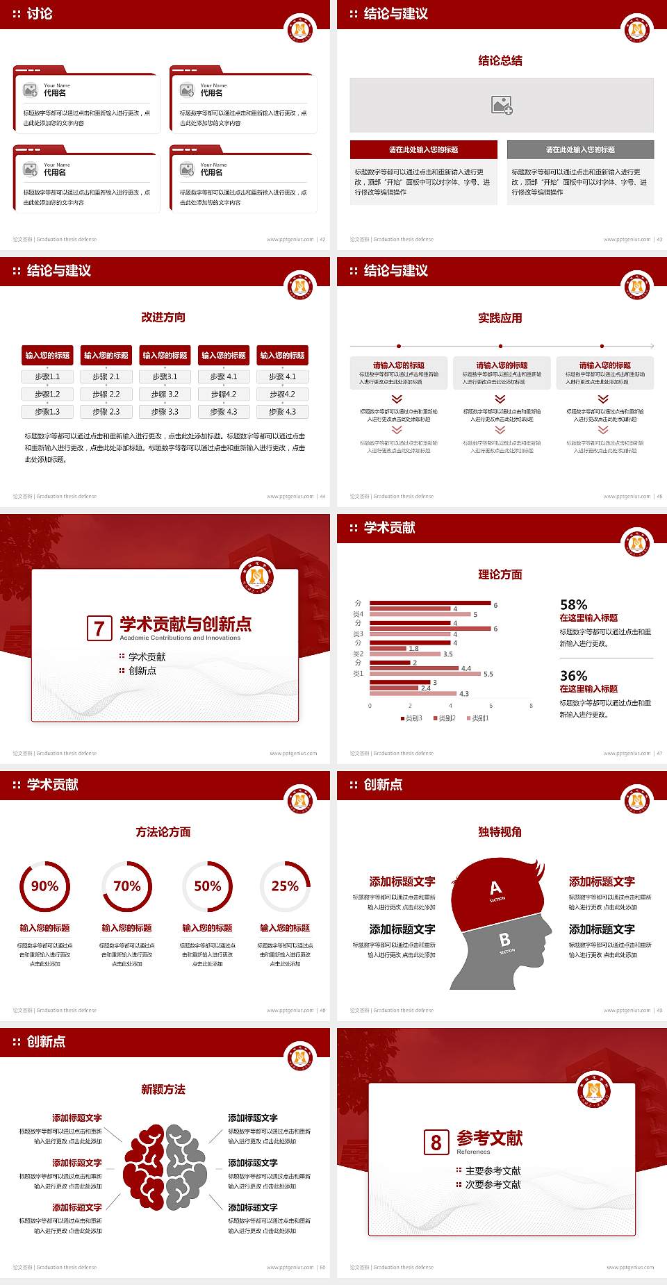 攀枝花学院论文答辩标准PPT模板4:3格式幻灯片预览图6
