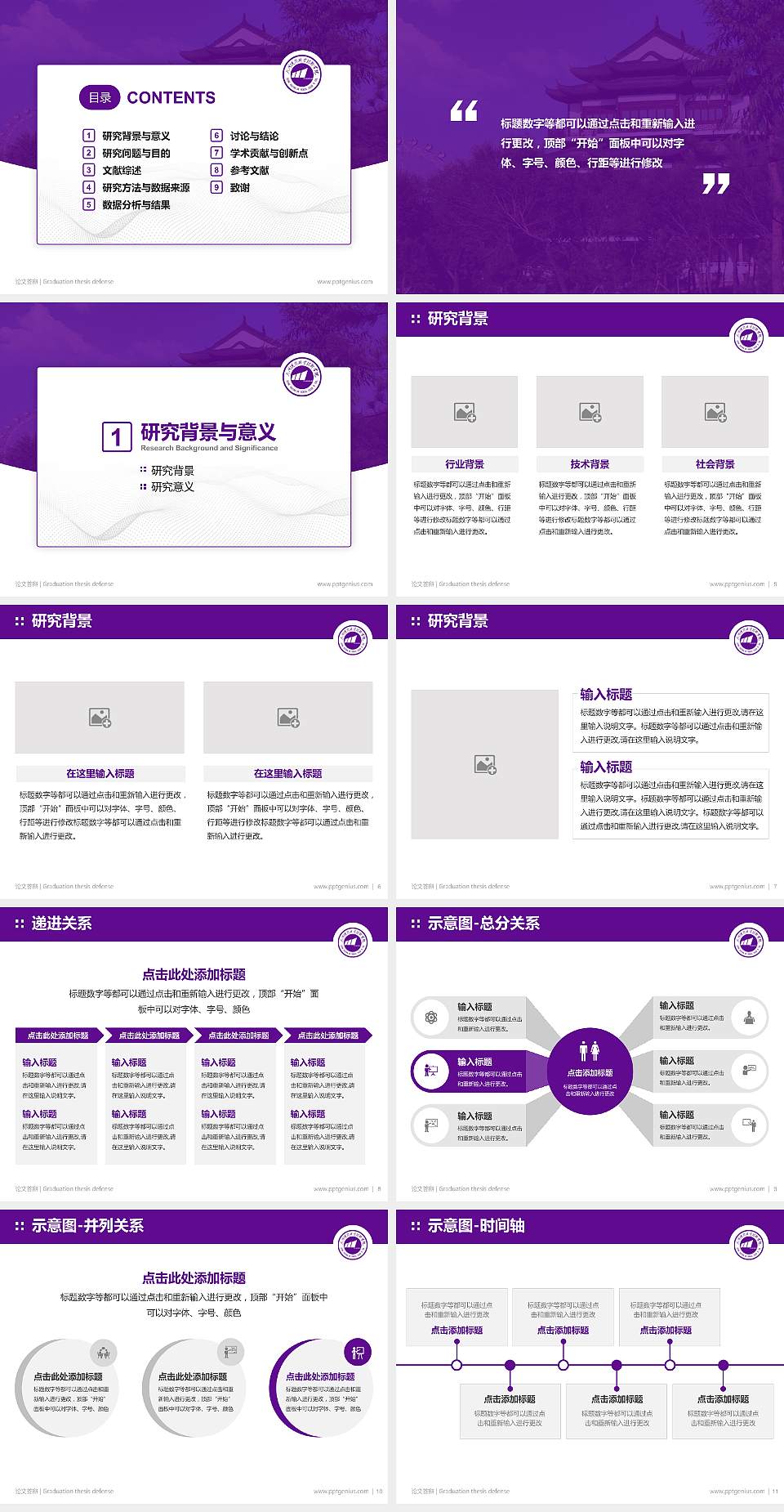 大同煤炭职业技术学院论文答辩标准PPT模板4:3格式幻灯片预览图2