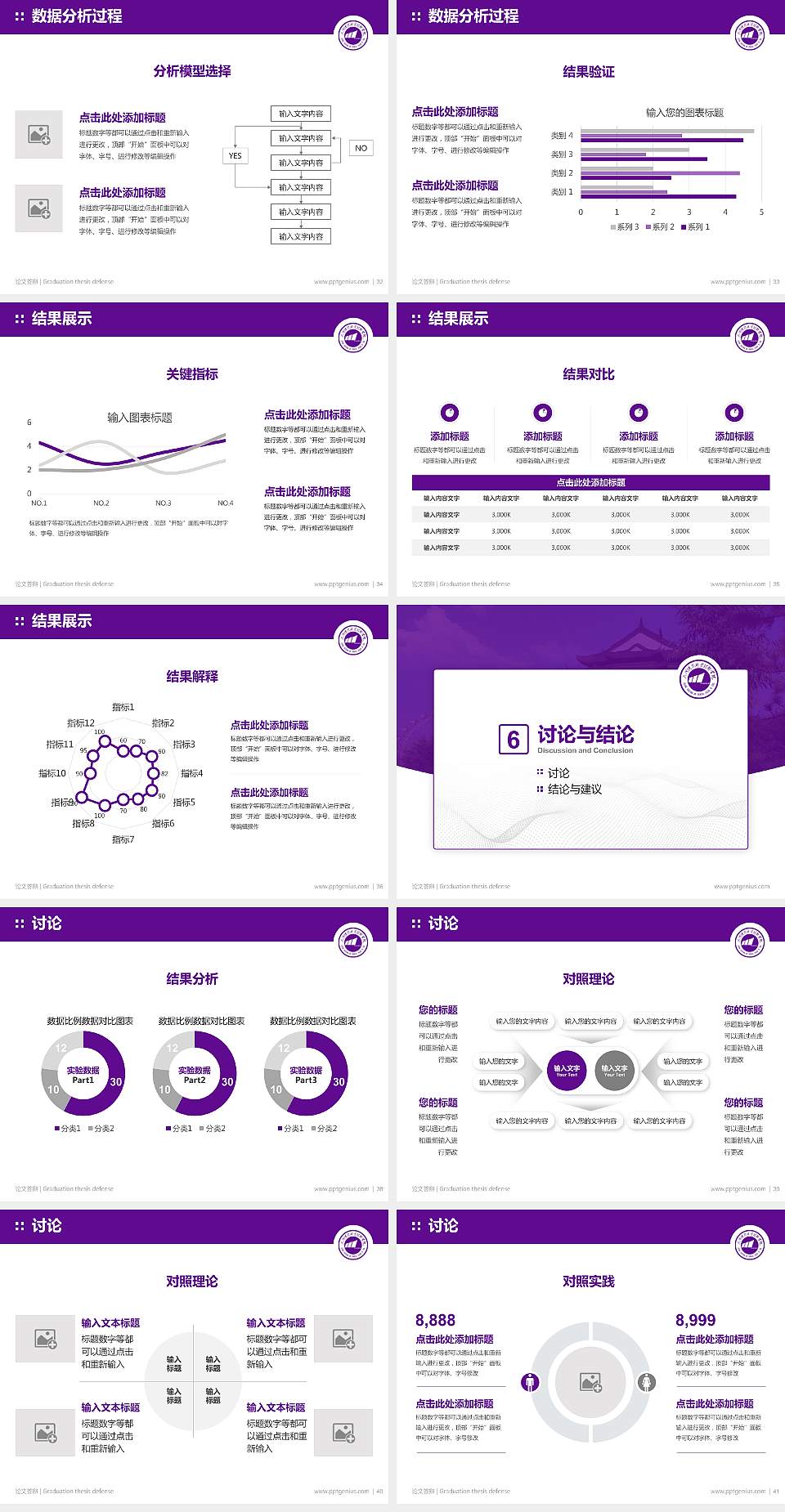 大同煤炭职业技术学院论文答辩标准PPT模板4:3格式幻灯片预览图5