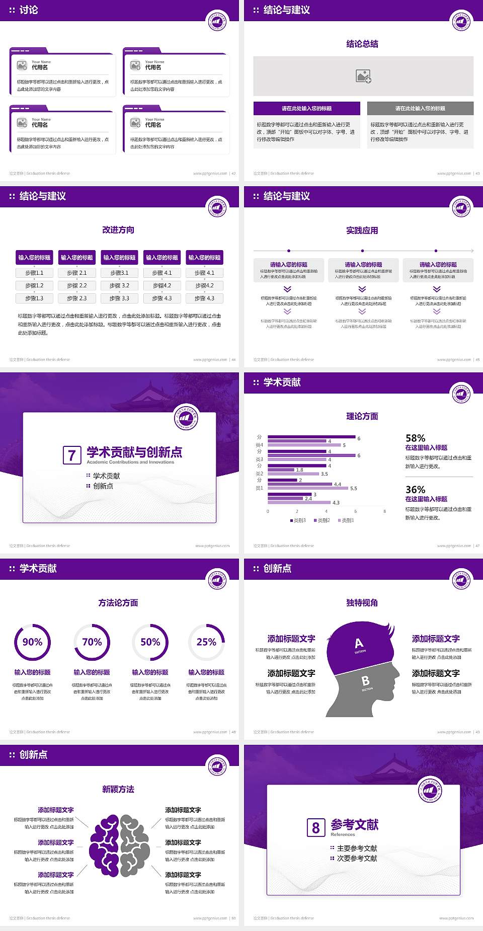 大同煤炭职业技术学院论文答辩标准PPT模板4:3格式幻灯片预览图6