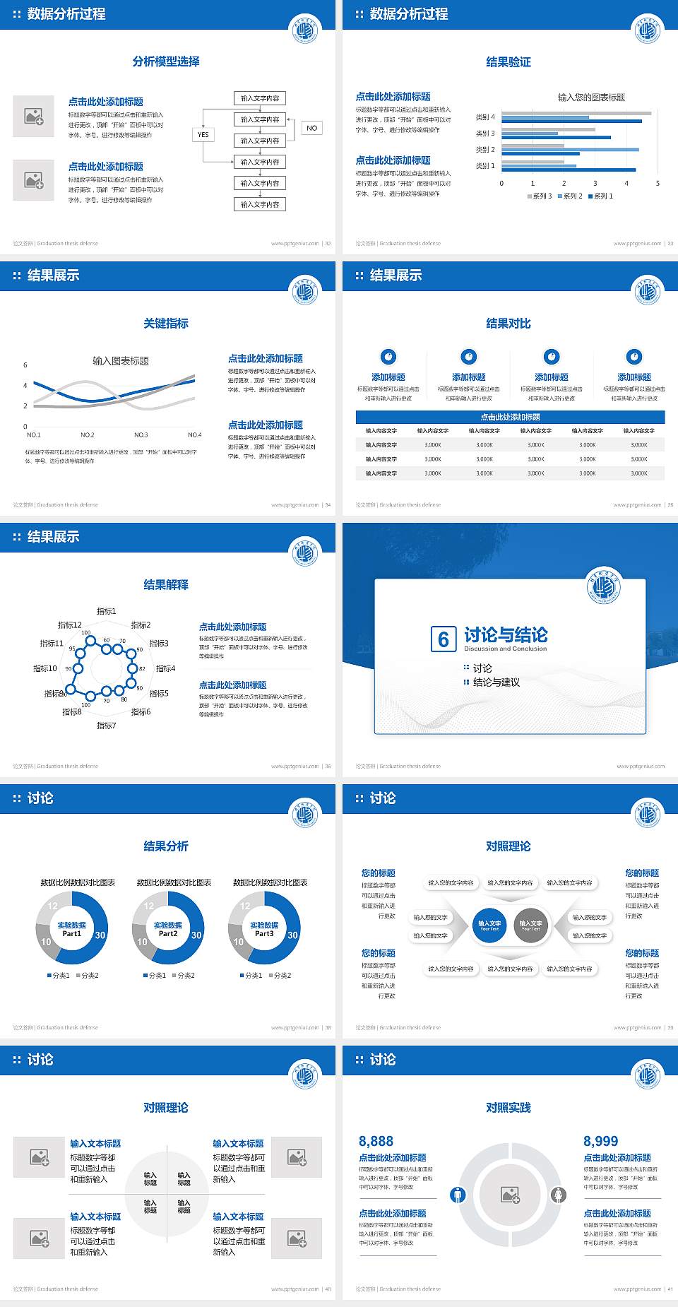 北京物资学院论文答辩标准PPT模板4:3格式幻灯片预览图5