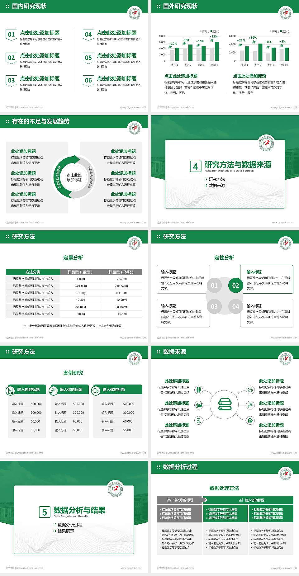 山西中医学院论文答辩标准PPT模板4:3格式幻灯片预览图4