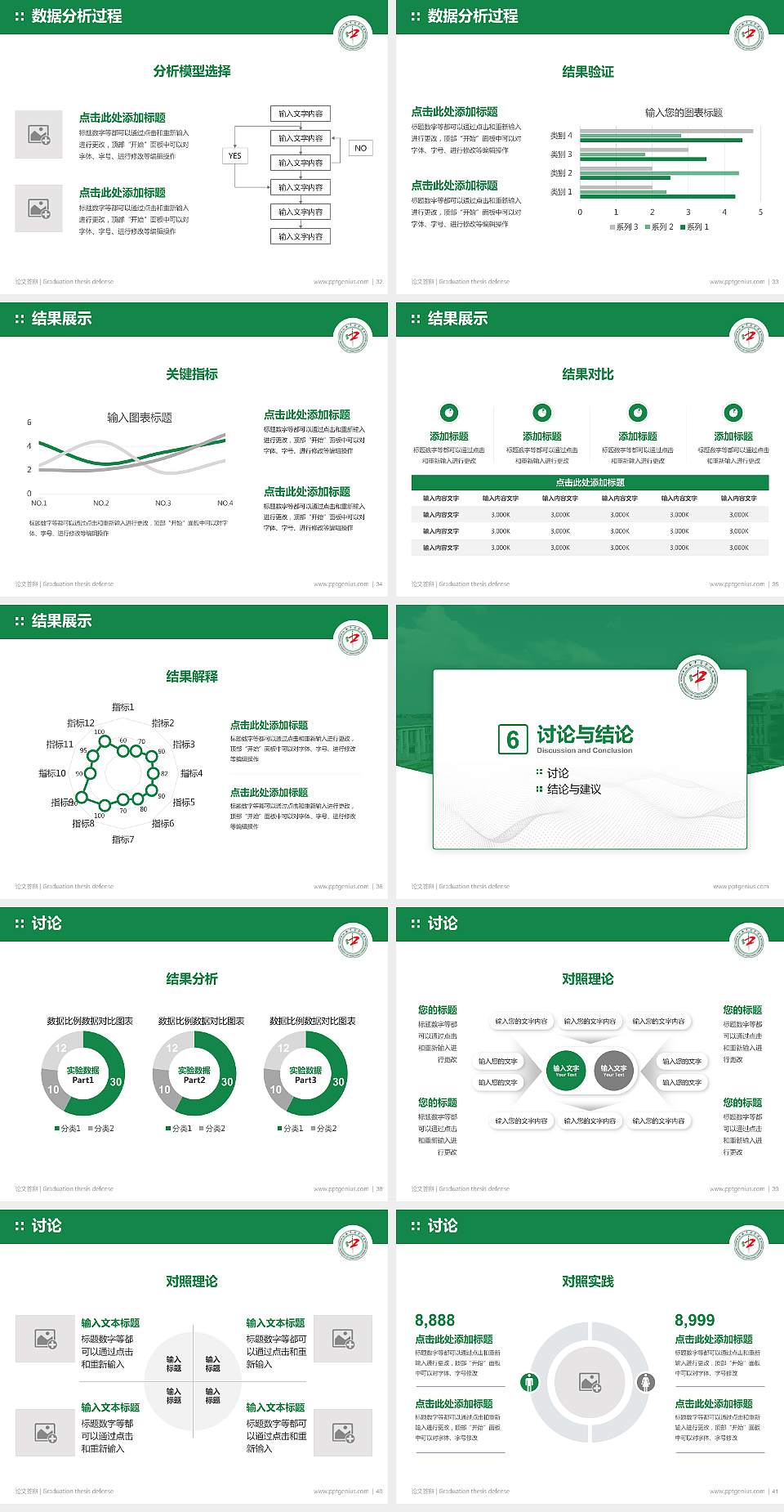 山西中医学院论文答辩标准PPT模板4:3格式幻灯片预览图5