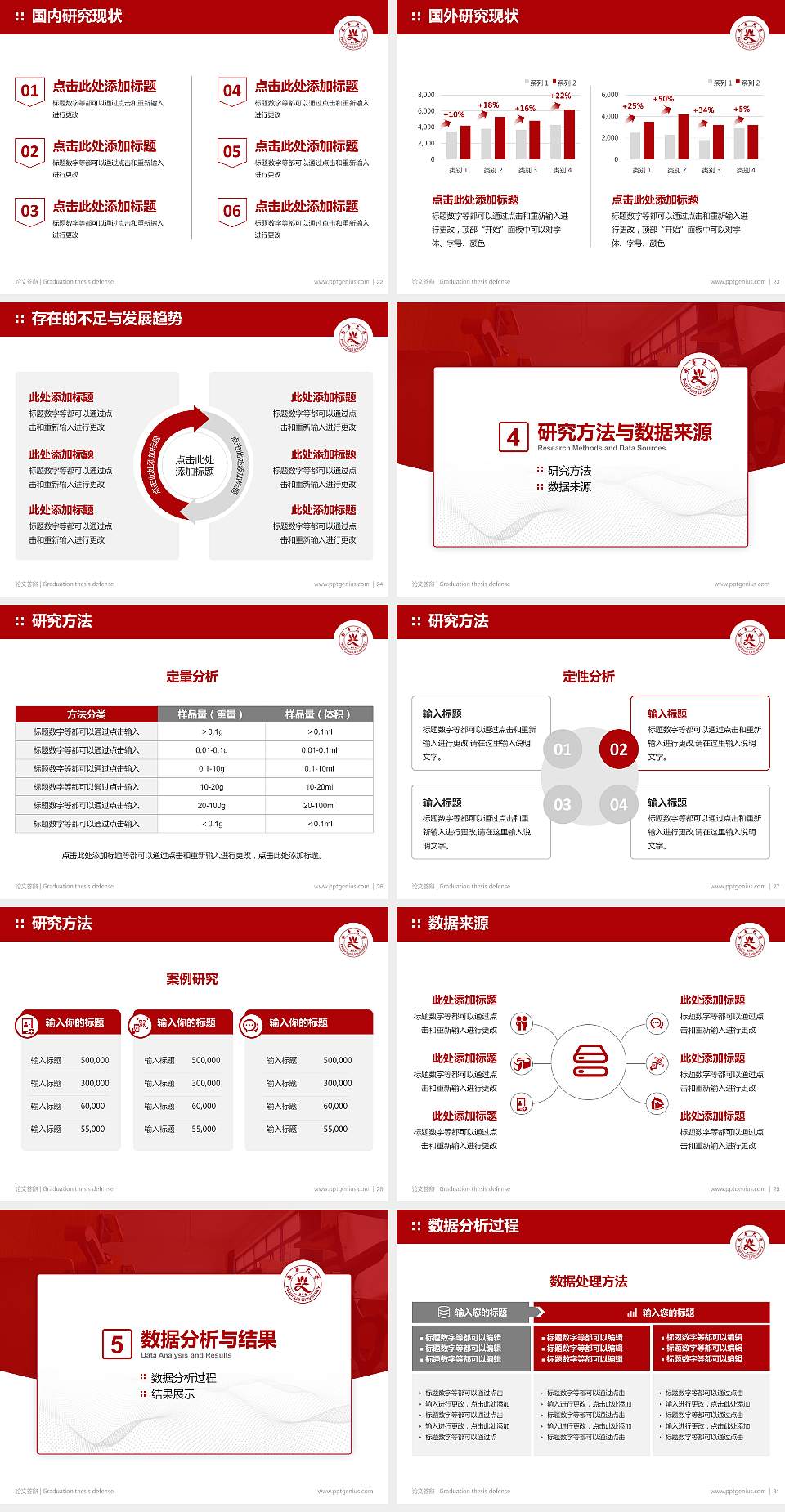 台湾南华大学论文答辩标准PPT模板4:3格式幻灯片预览图4