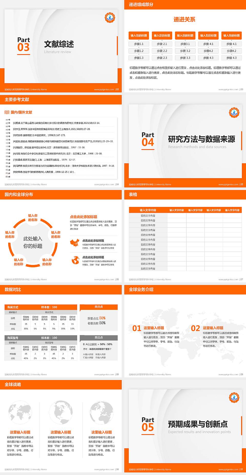 运城幼儿师范高等专科学校硕士研究生/本科生毕业论文答辩/开题报告通用PPT模板下载4:3格式幻灯片预览图4