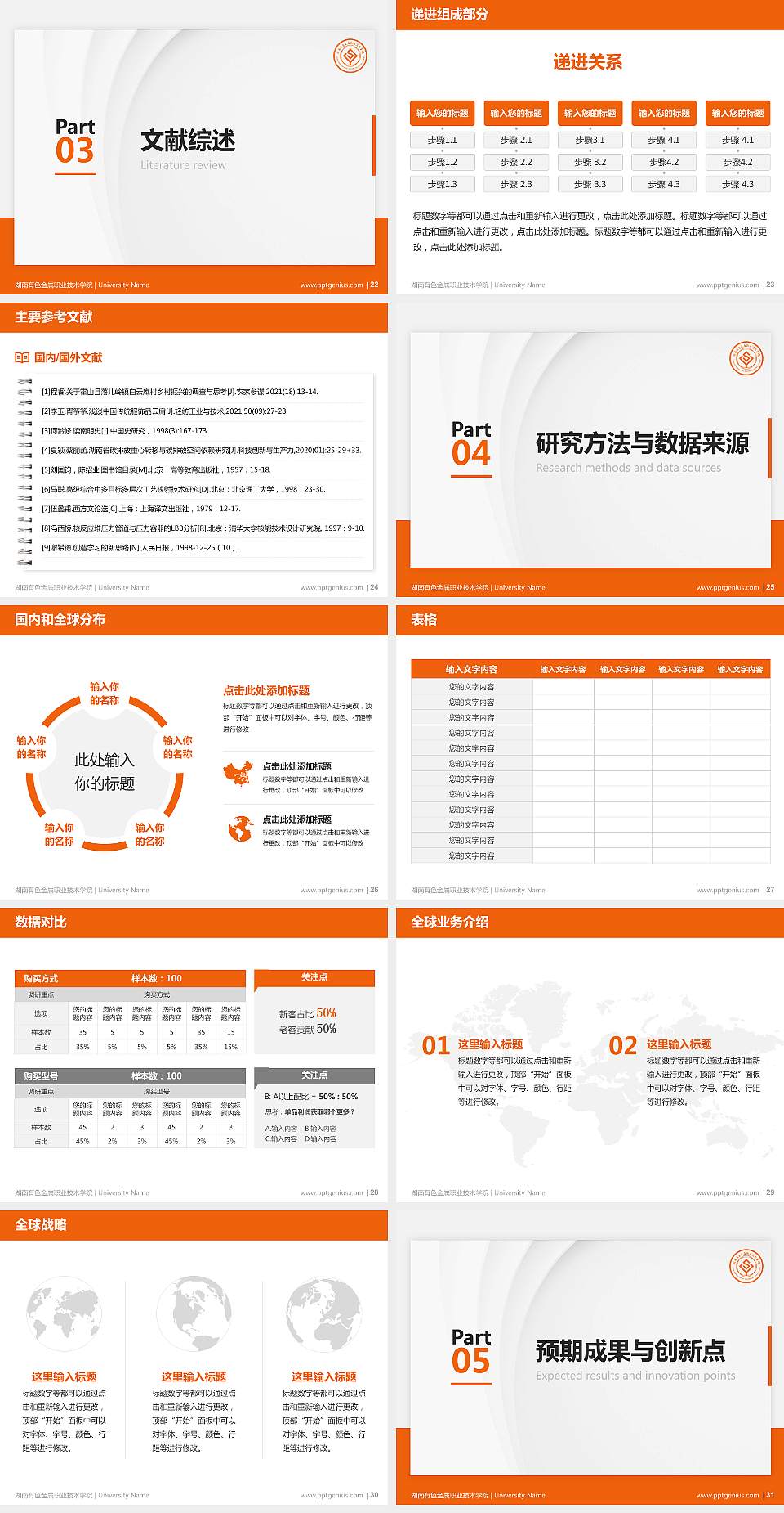湖南有色金属职业技术学院硕士研究生/本科生毕业论文答辩/开题报告通用PPT模板下载4:3格式幻灯片预览图4