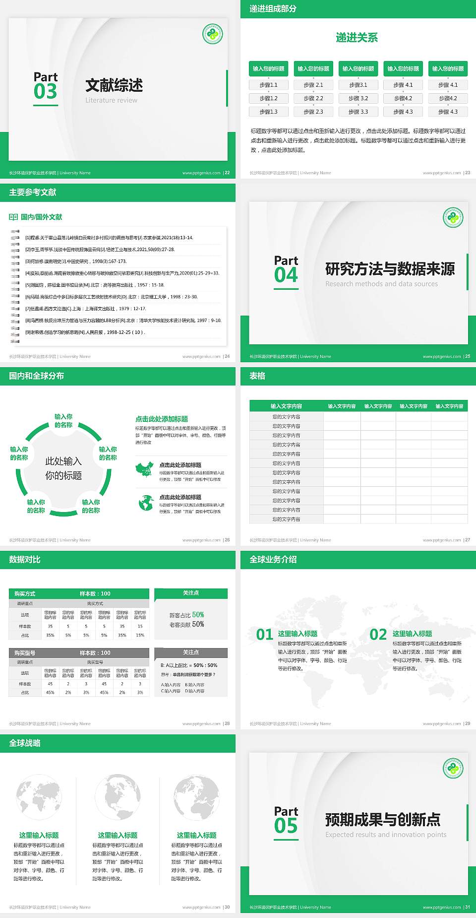长沙环境保护职业技术学院硕士研究生/本科生毕业论文答辩/开题报告通用PPT模板下载4:3格式幻灯片预览图4