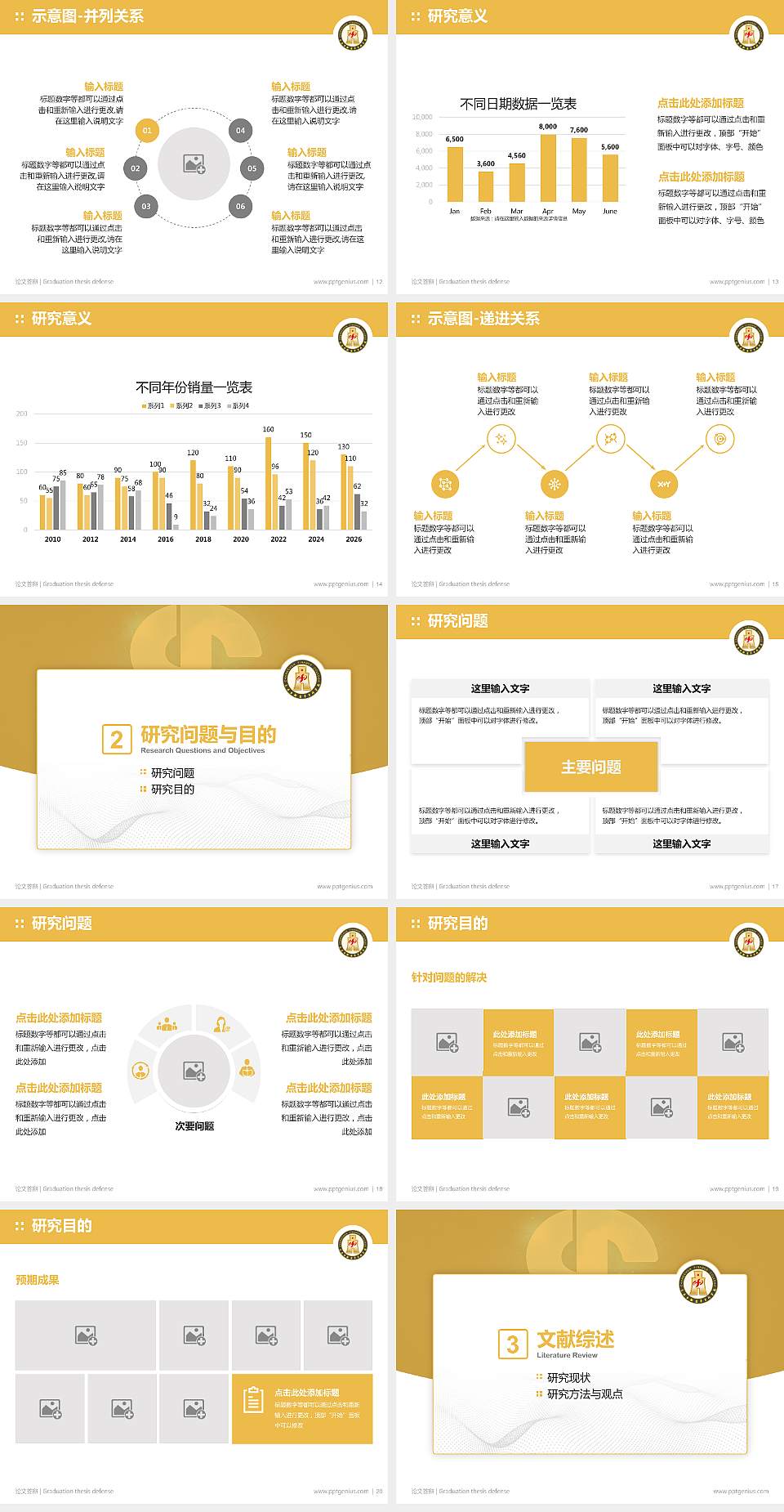 长春金融高等专科学校论文答辩标准PPT模板4:3格式幻灯片预览图3