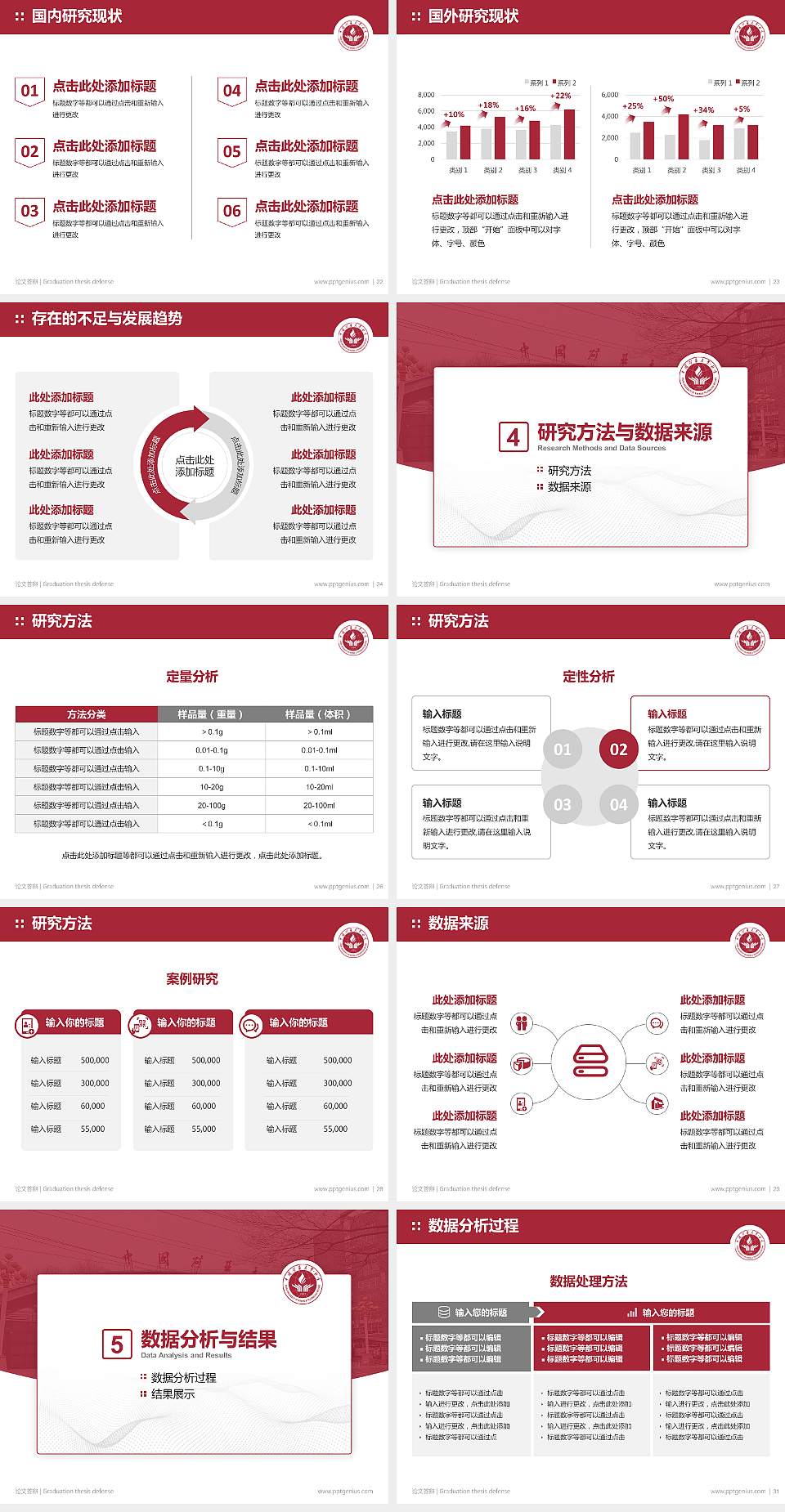 中国矿业大学（北京）论文答辩标准PPT模板4:3格式幻灯片预览图4