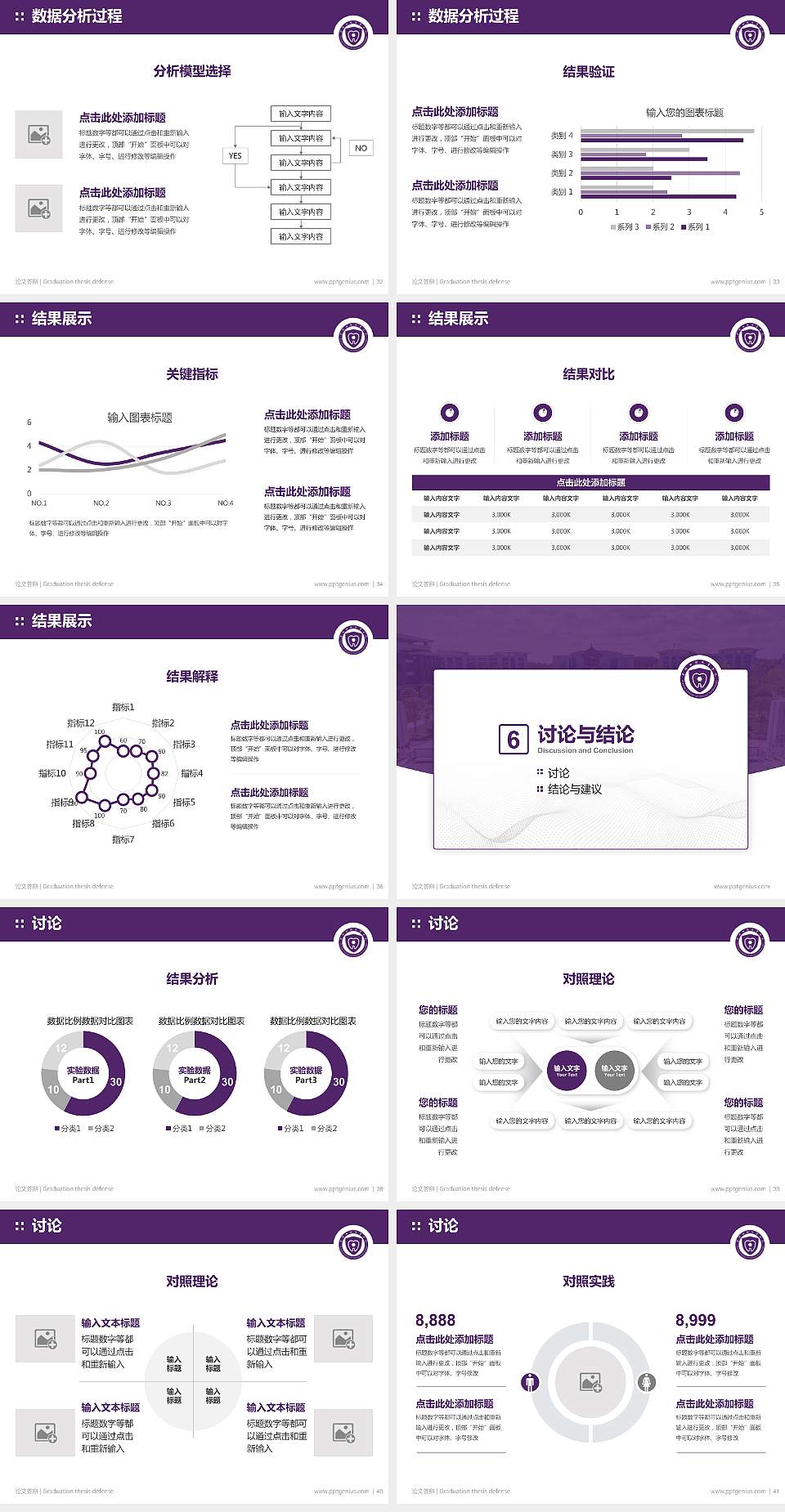 资阳口腔职业学院论文答辩标准PPT模板4:3格式幻灯片预览图5