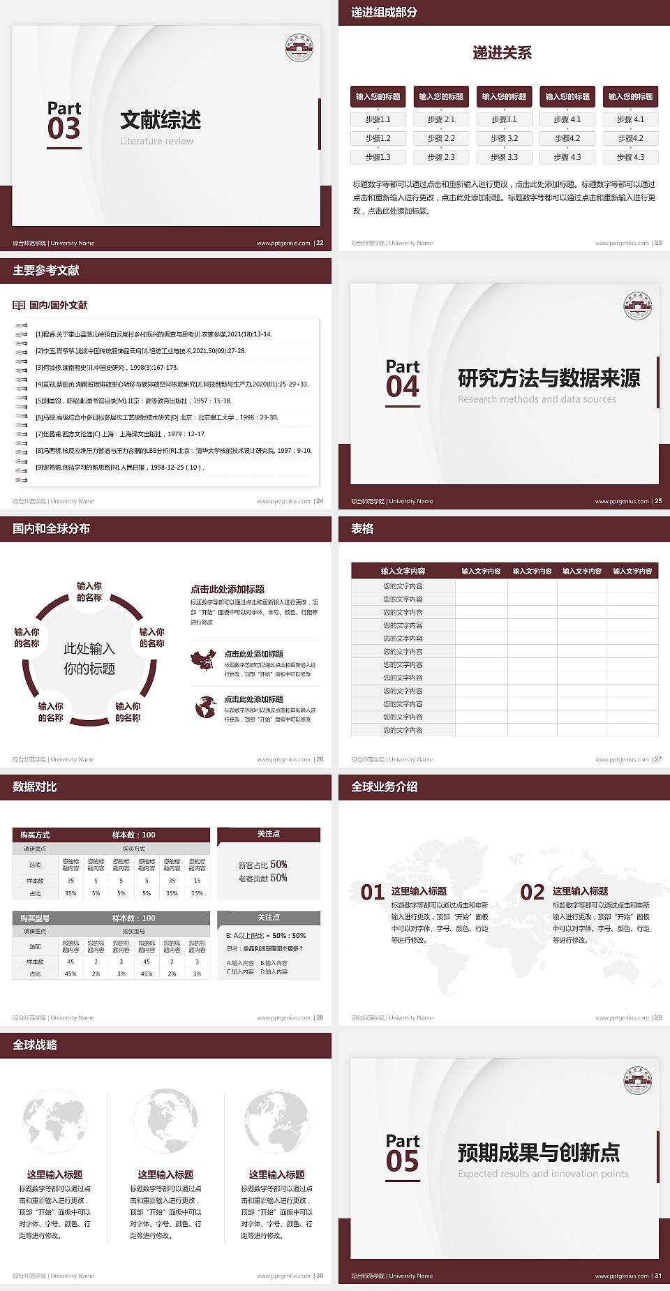 琼台师范学院硕士研究生/本科生毕业论文答辩/开题报告通用PPT模板下载4:3格式幻灯片预览图4