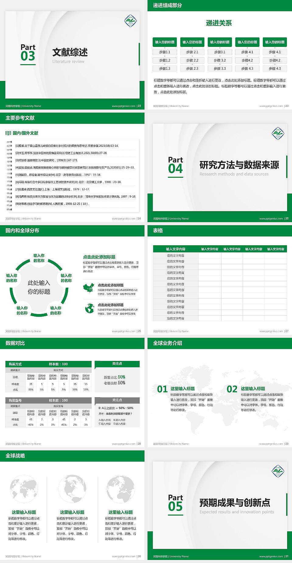 河南科技学院硕士研究生/本科生毕业论文答辩/开题报告通用PPT模板下载4:3格式幻灯片预览图4