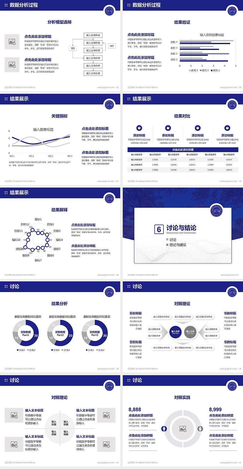 大同师范高等专科学校论文答辩标准PPT模板4:3格式幻灯片预览图5