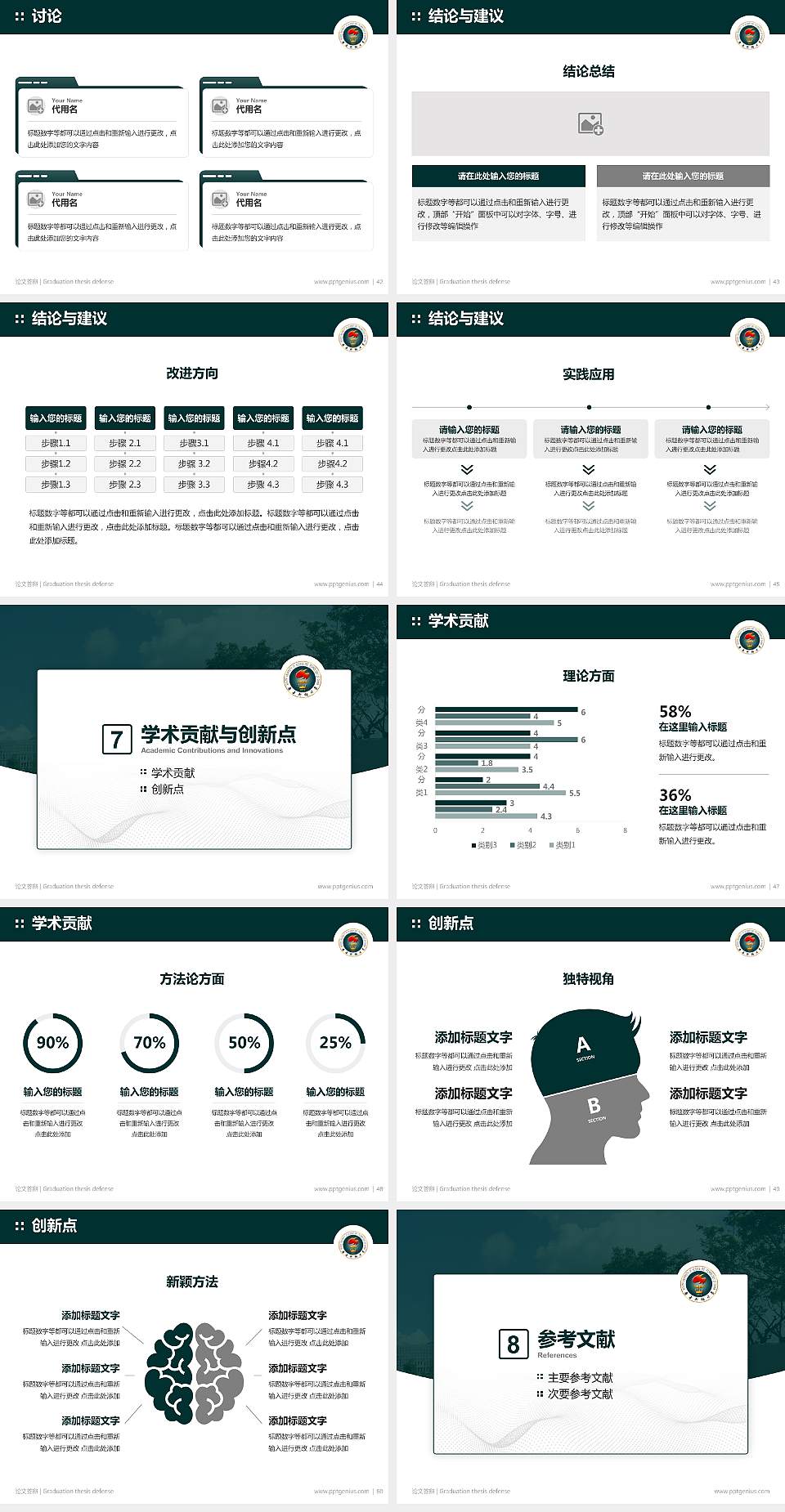 南方科技大学论文答辩标准PPT模板4:3格式幻灯片预览图6
