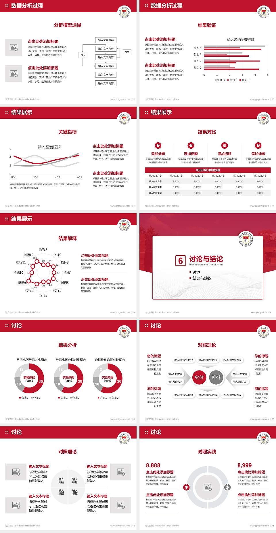 天津中德职业技术学院论文答辩标准PPT模板4:3格式幻灯片预览图5