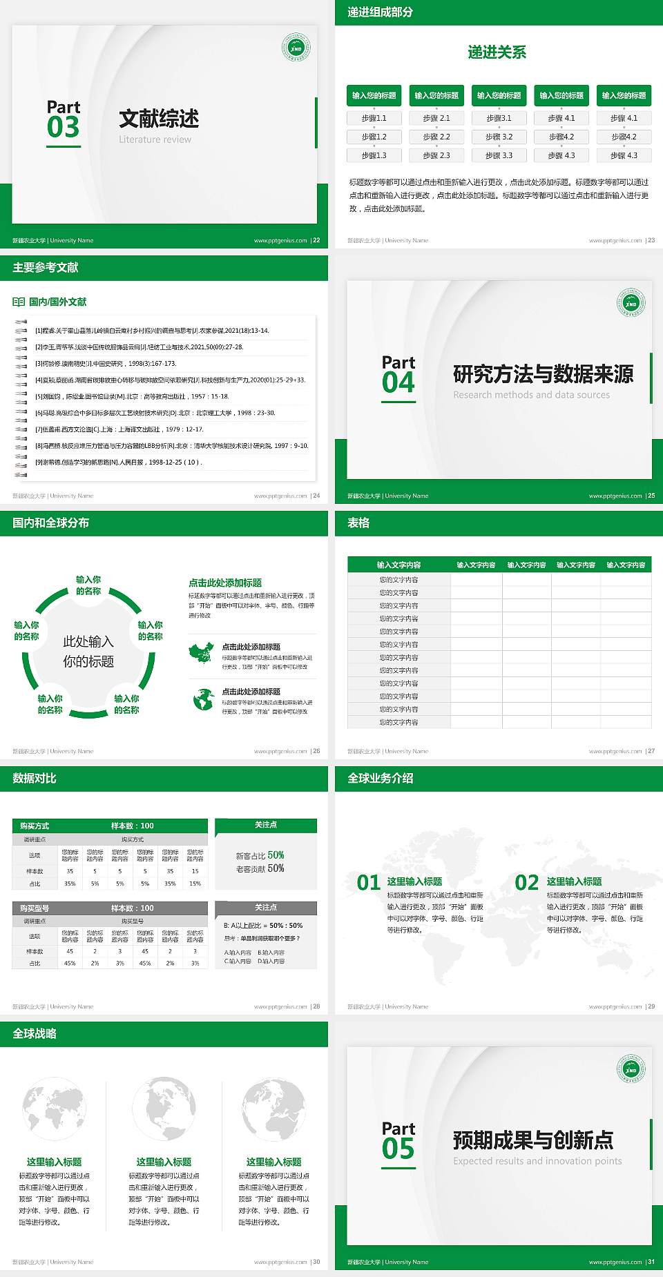 新疆农业大学硕士研究生/本科生毕业论文答辩/开题报告通用PPT模板下载4:3格式幻灯片预览图4