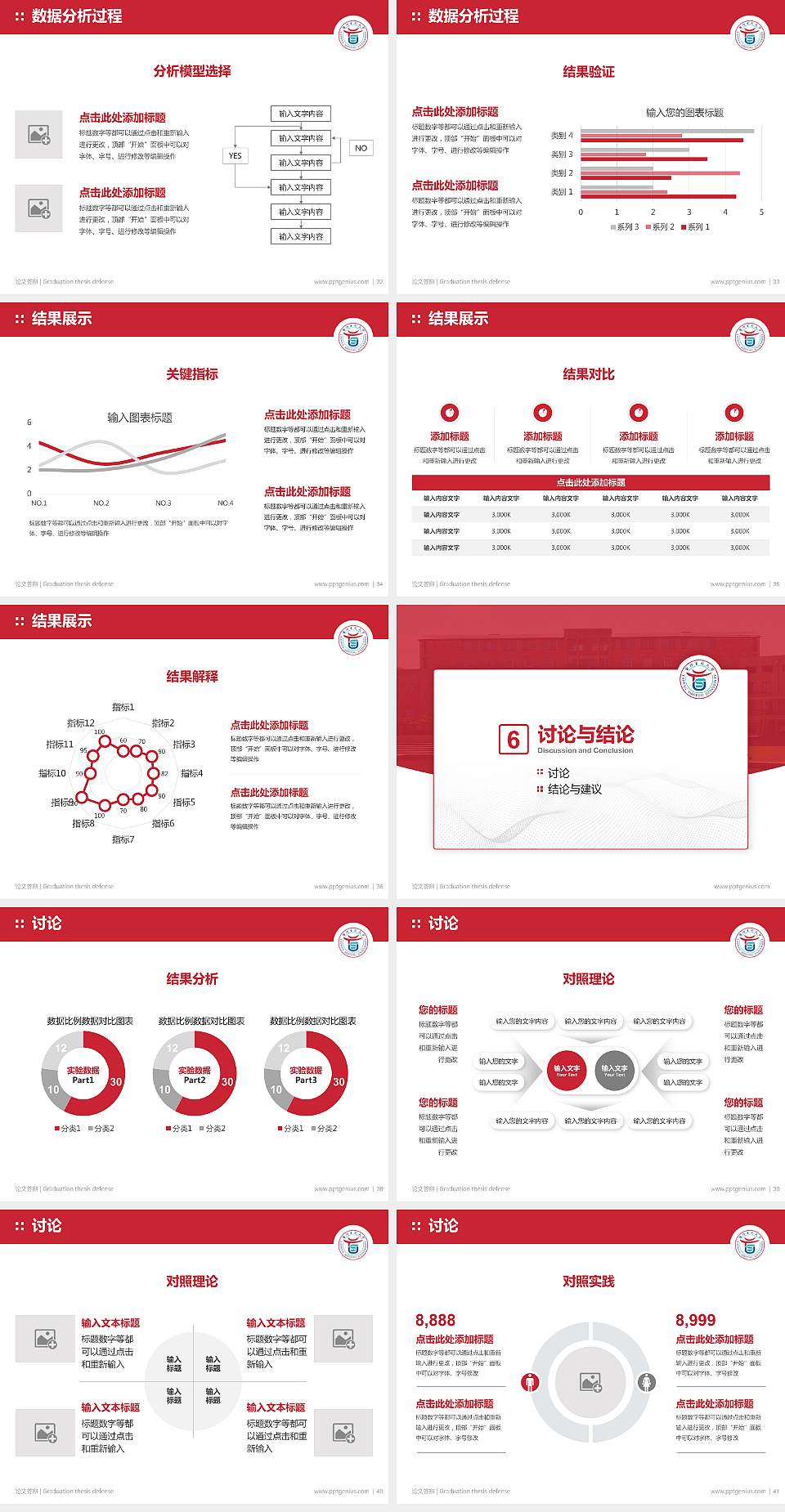 台湾首府大学论文答辩标准PPT模板4:3格式幻灯片预览图5