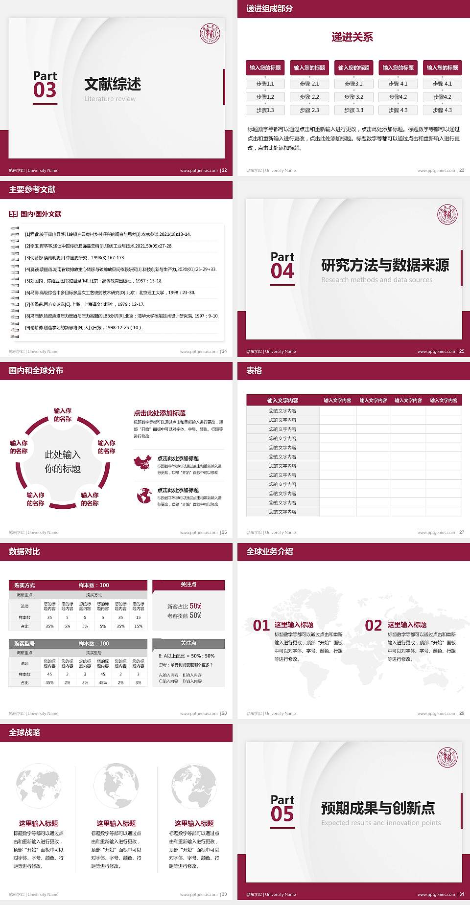赣东学院硕士研究生/本科生毕业论文答辩/开题报告通用PPT模板下载4:3格式幻灯片预览图4