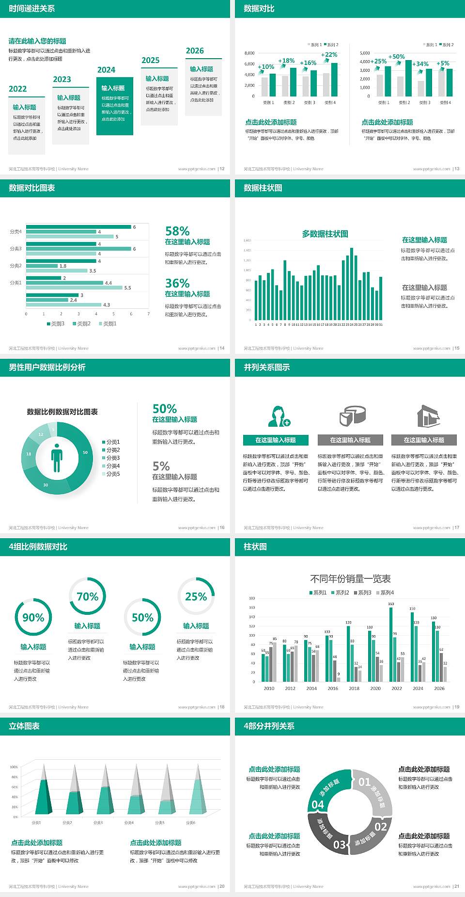 河北工程技术高等专科学校硕士研究生/本科生毕业论文答辩/开题报告通用PPT模板下载4:3格式幻灯片预览图3