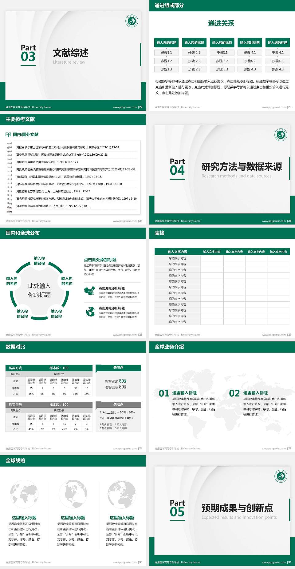 沧州医学高等专科学校硕士研究生/本科生毕业论文答辩/开题报告通用PPT模板下载4:3格式幻灯片预览图4