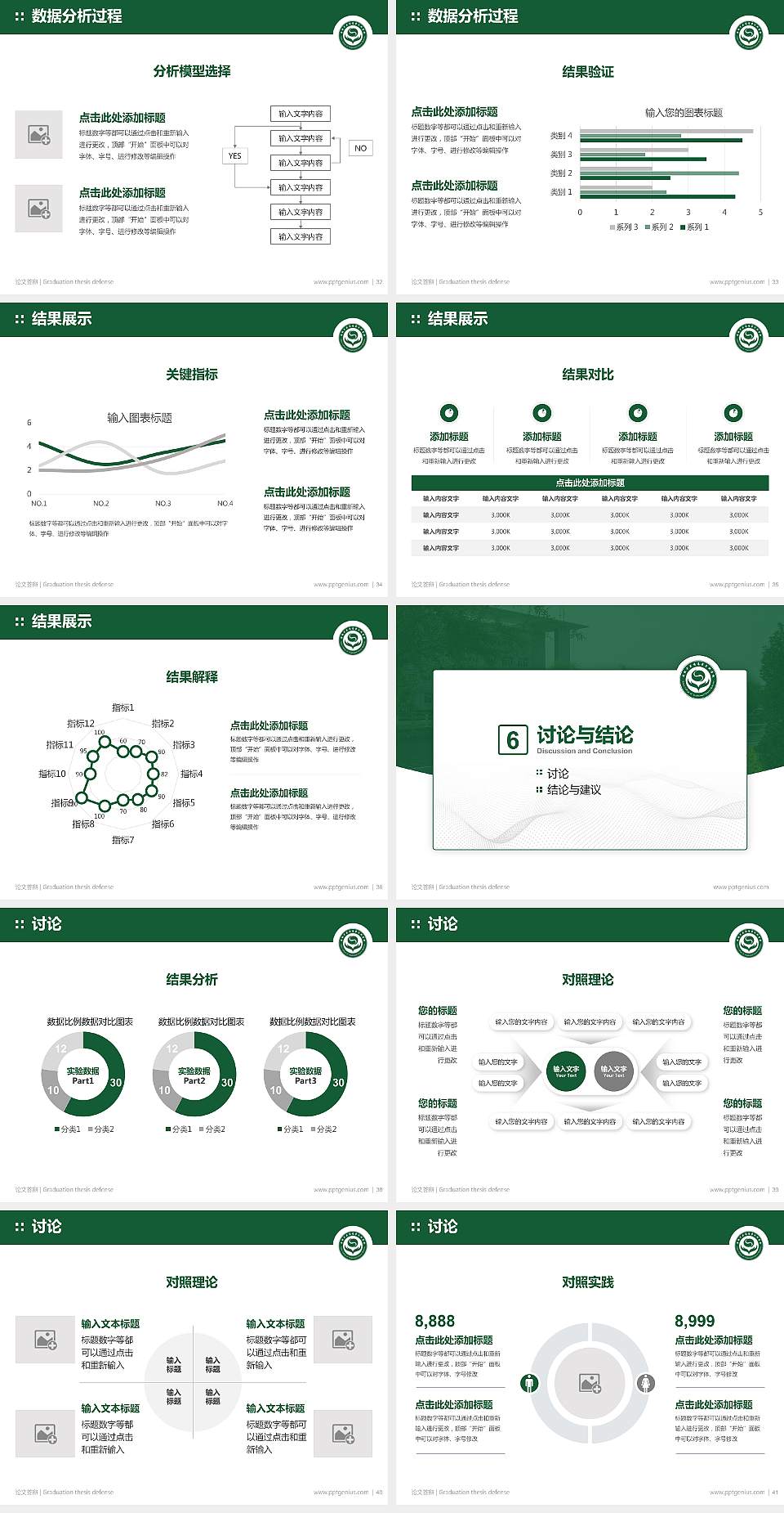安徽中医药高等专科学校论文答辩标准PPT模板4:3格式幻灯片预览图5