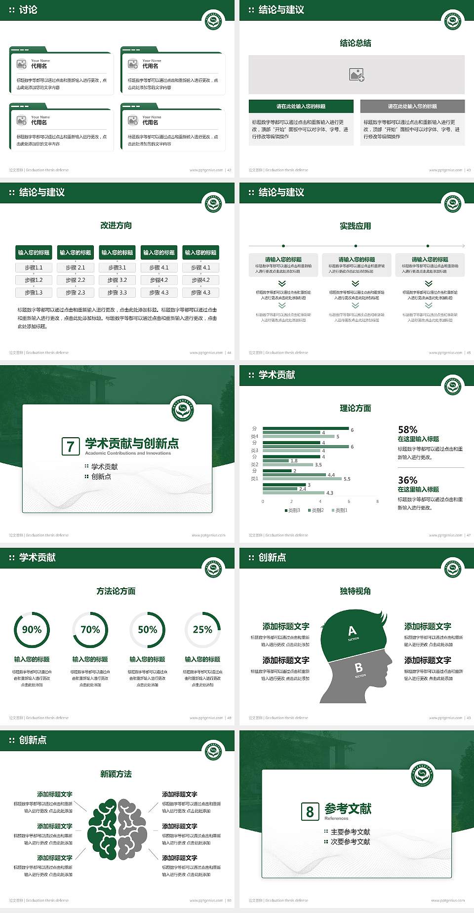 安徽中医药高等专科学校论文答辩标准PPT模板4:3格式幻灯片预览图6