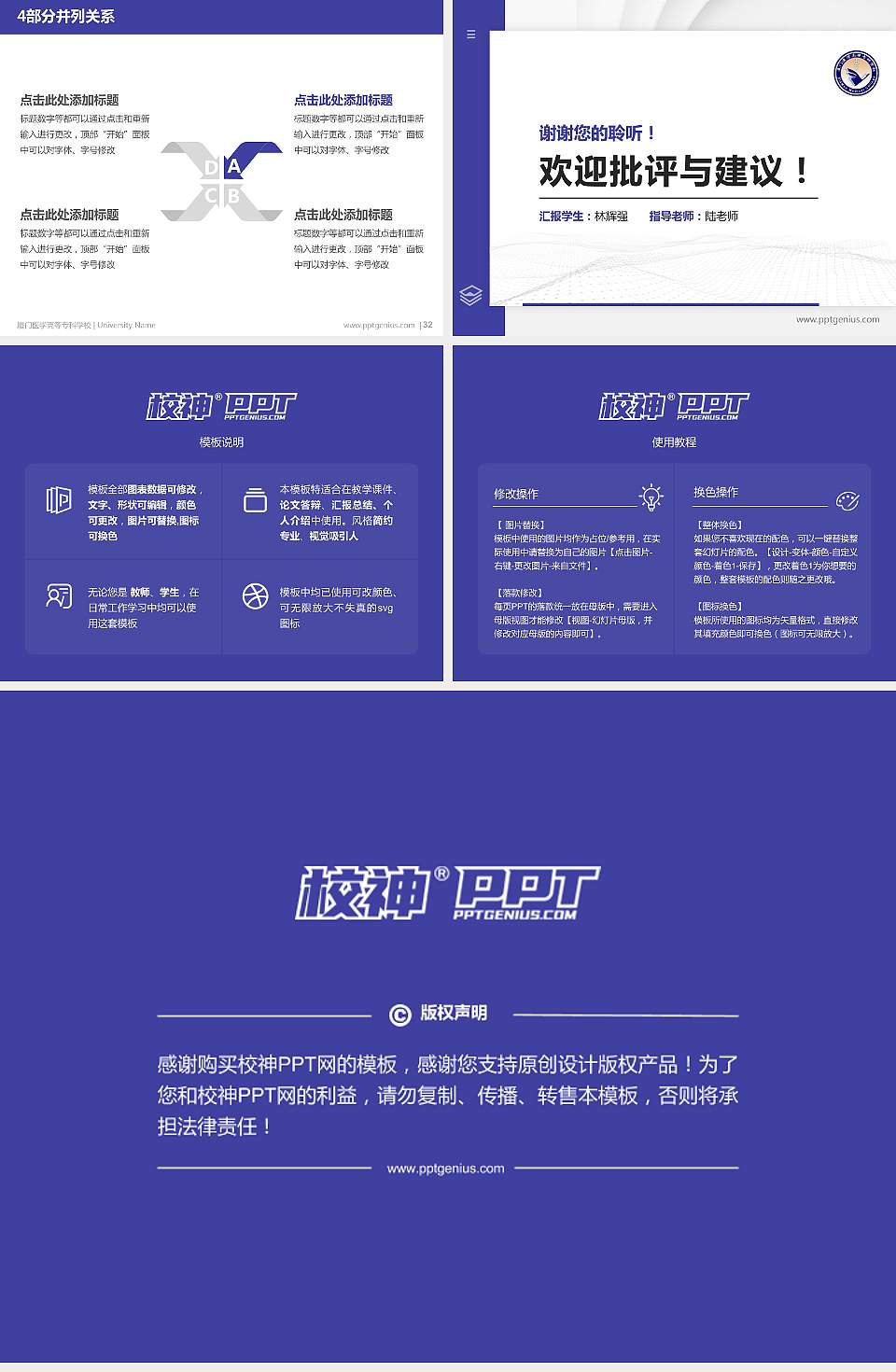 厦门医学高等专科学校硕士研究生/本科生毕业论文答辩/开题报告通用PPT模板下载4:3格式幻灯片预览图5