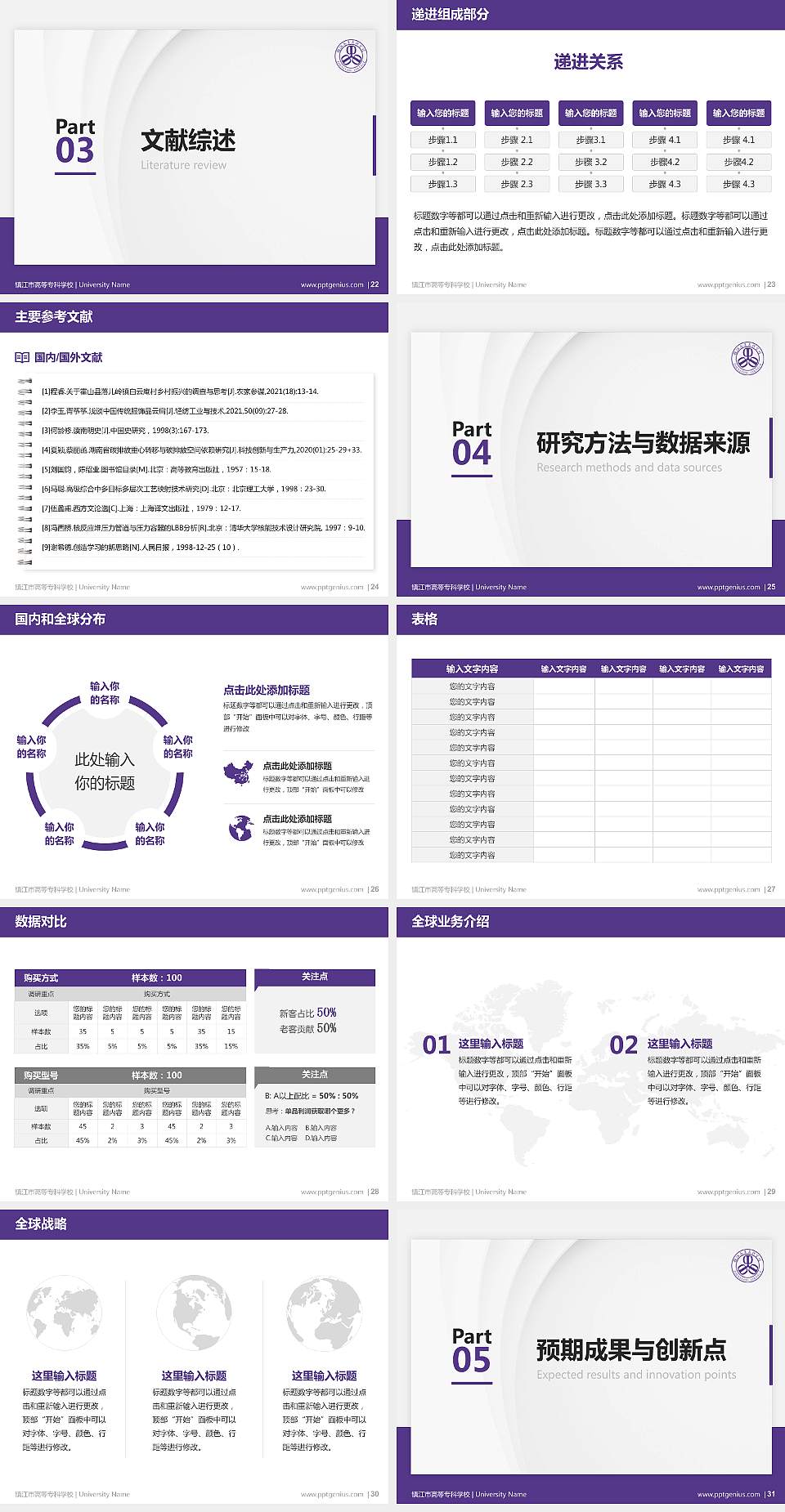 镇江市高等专科学校硕士研究生/本科生毕业论文答辩/开题报告通用PPT模板下载4:3格式幻灯片预览图4