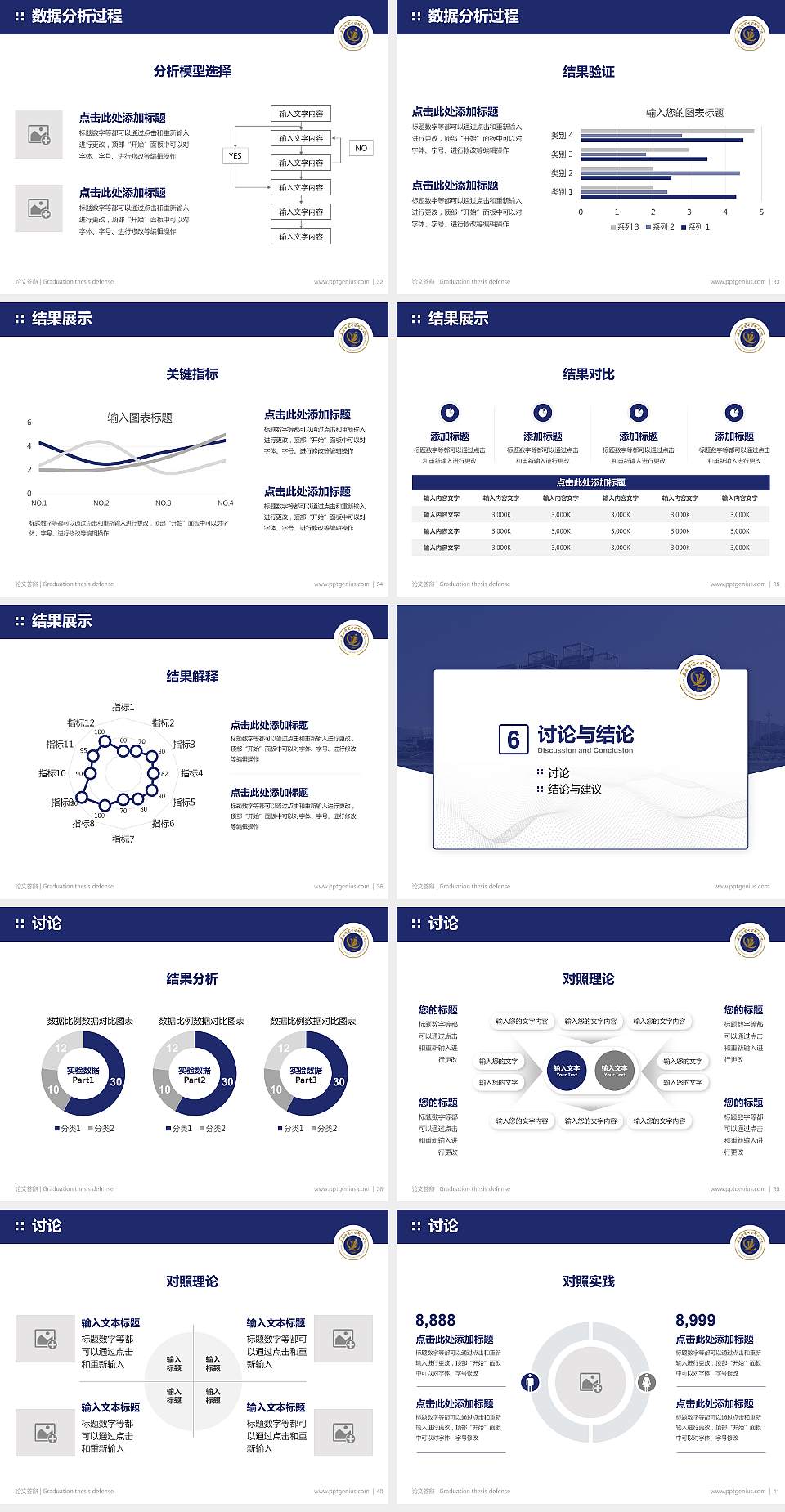 安徽师范大学皖江学院论文答辩标准PPT模板4:3格式幻灯片预览图5