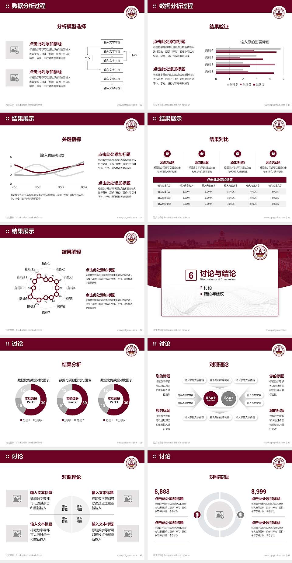 长春财经学院论文答辩标准PPT模板4:3格式幻灯片预览图5