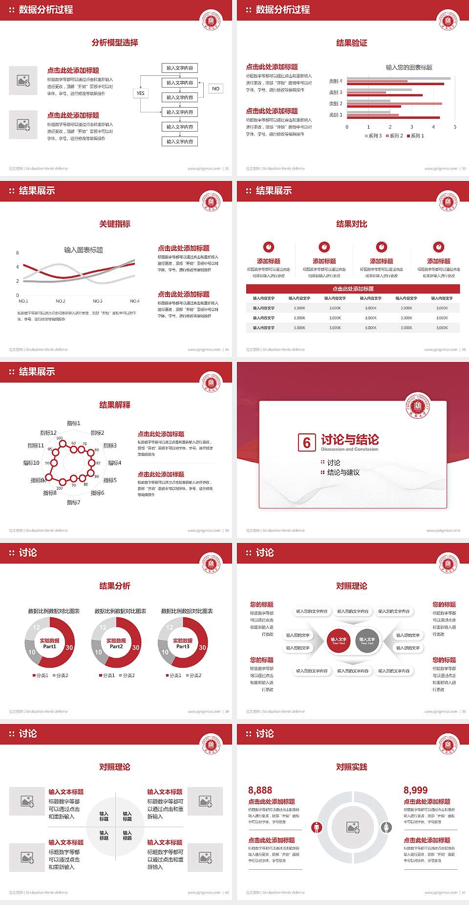 成都大学论文答辩标准PPT模板4:3格式幻灯片预览图5
