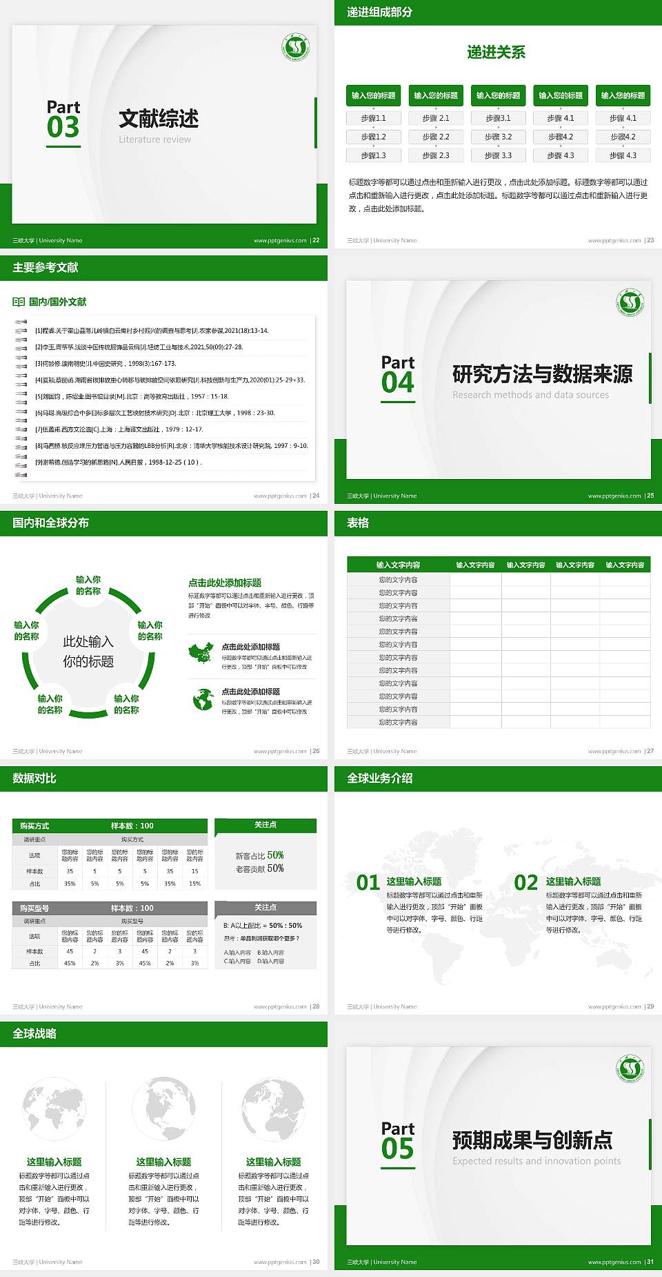 三峡大学硕士研究生/本科生毕业论文答辩/开题报告通用PPT模板下载4:3格式幻灯片预览图4