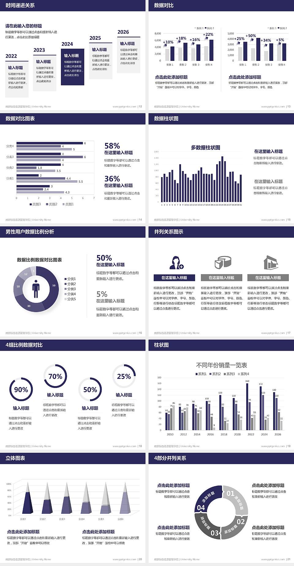 成都银杏酒店管理学院硕士研究生/本科生毕业论文答辩/开题报告通用PPT模板下载4:3格式幻灯片预览图3